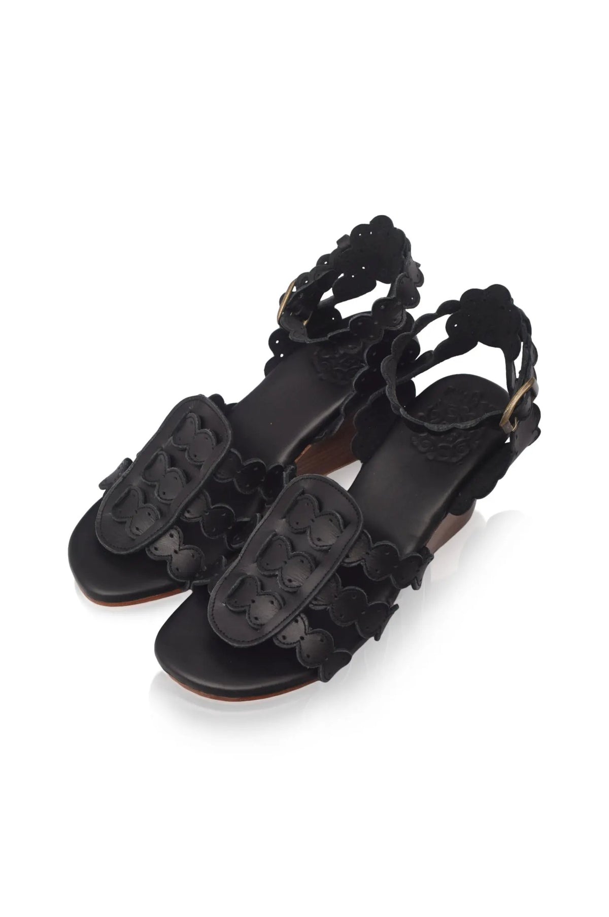 Charm Leather Wedge Sandals by ELF