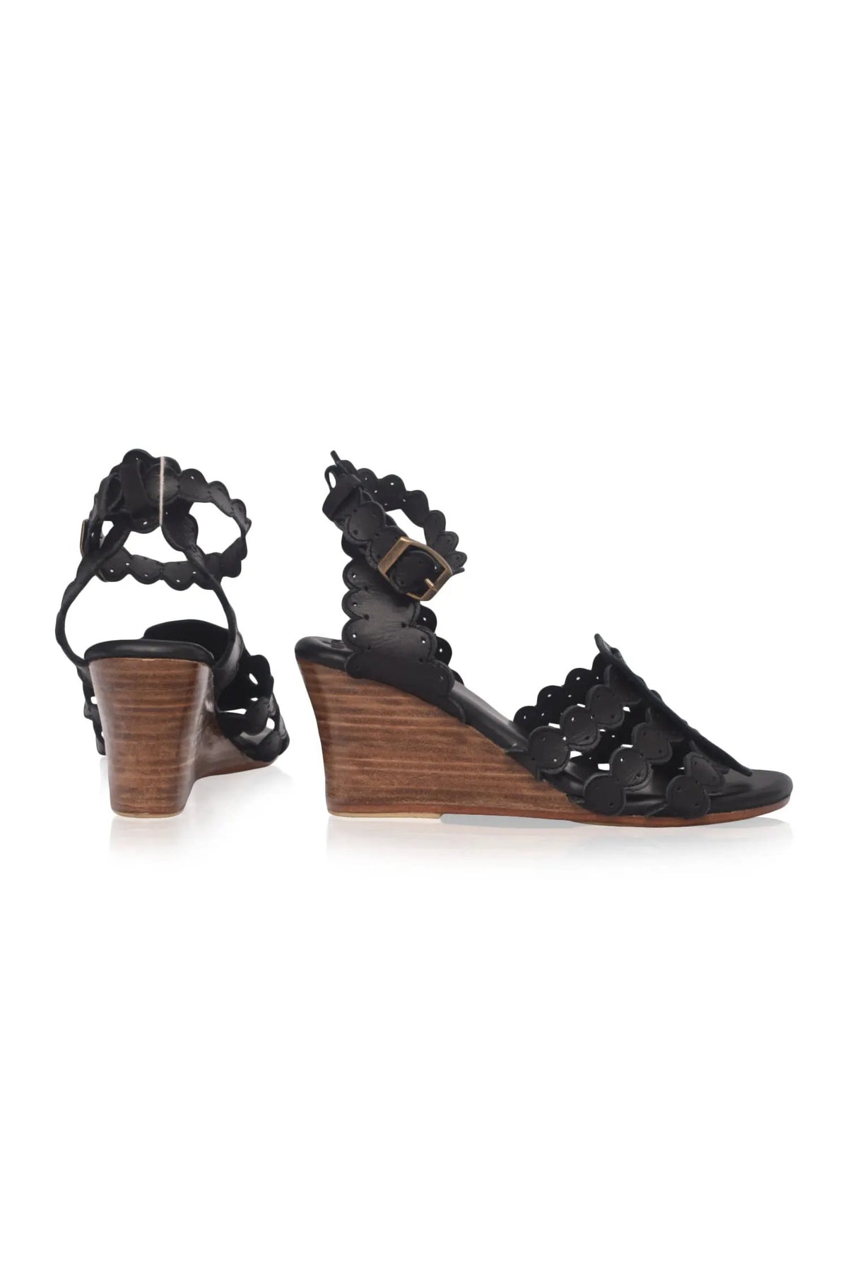 Charm Leather Wedge Sandals by ELF