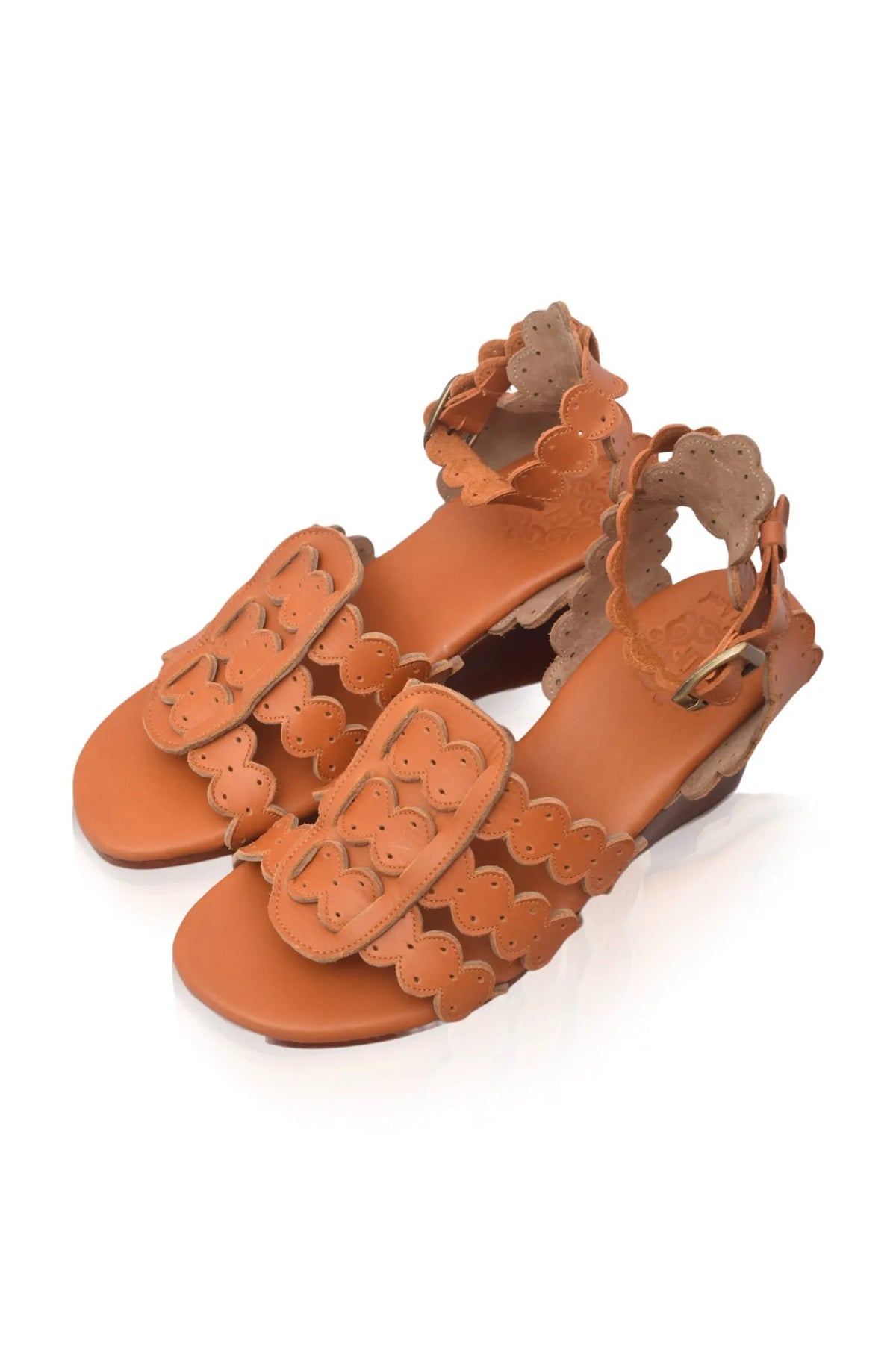 Charm Leather Wedge Sandals by ELF