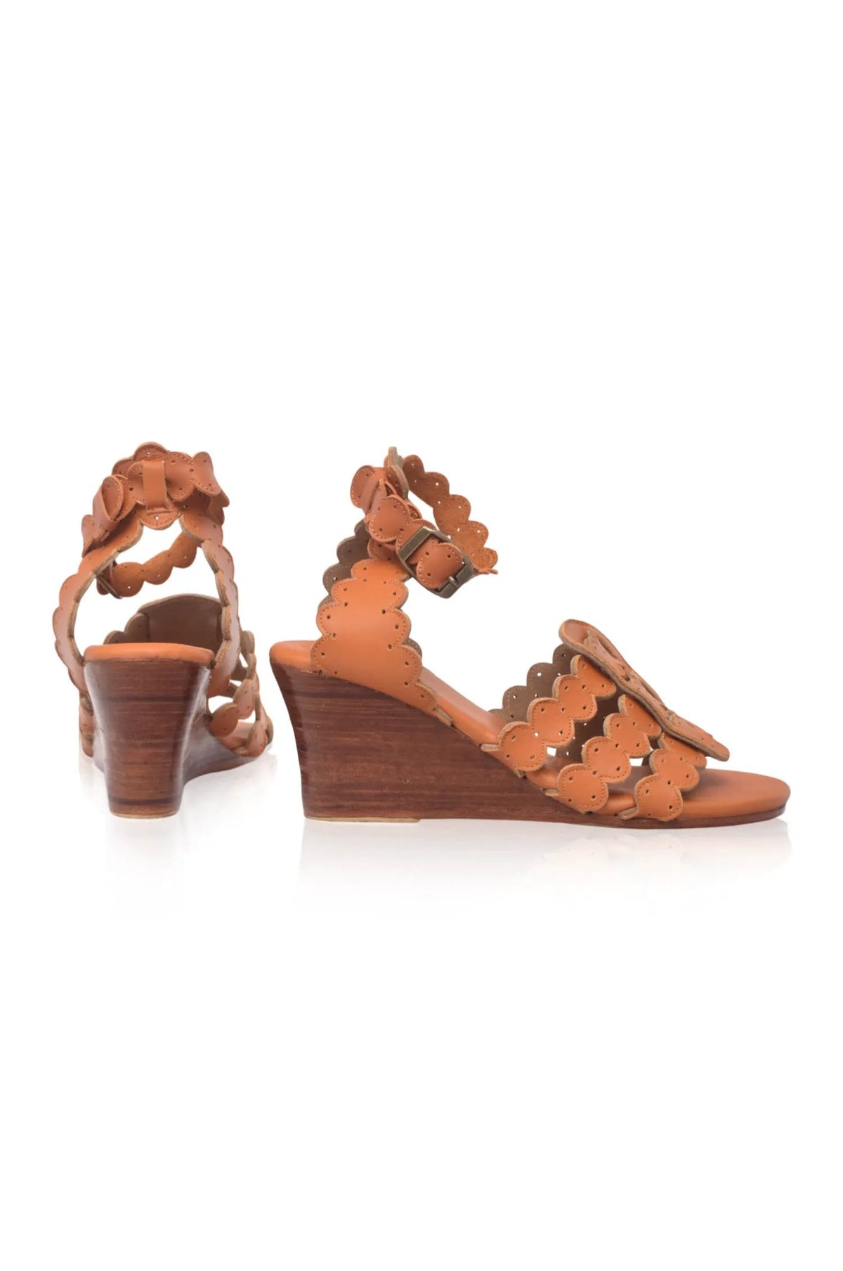 Charm Leather Wedge Sandals by ELF