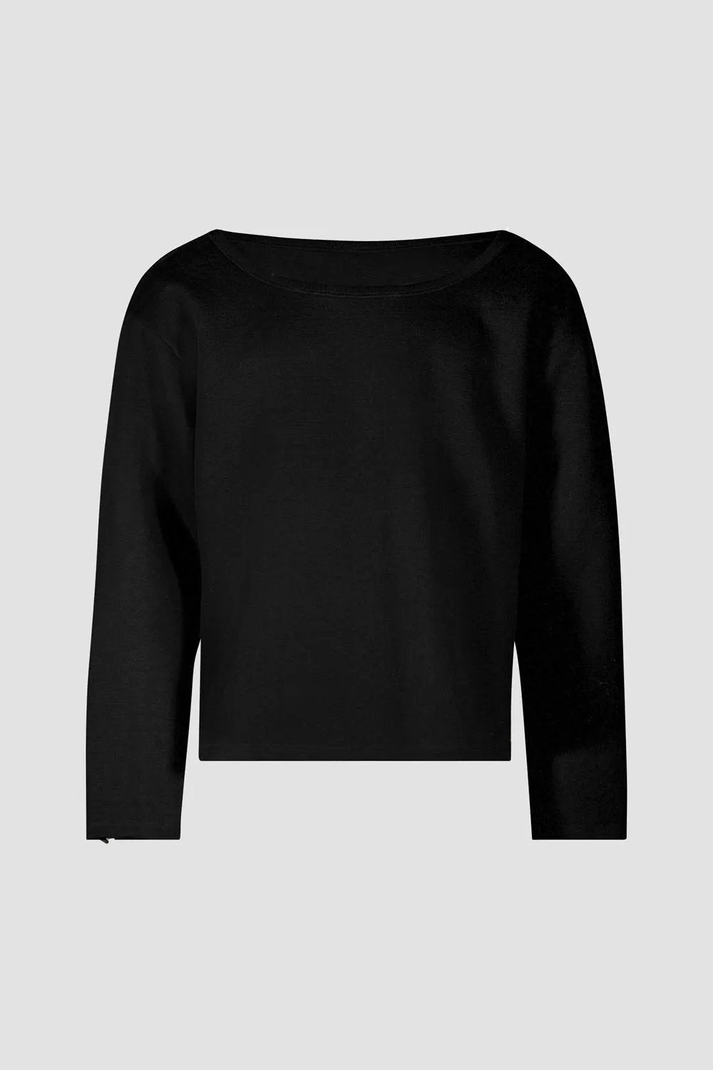 Clasp Wide Neck Long Sleeve Top by Hideout