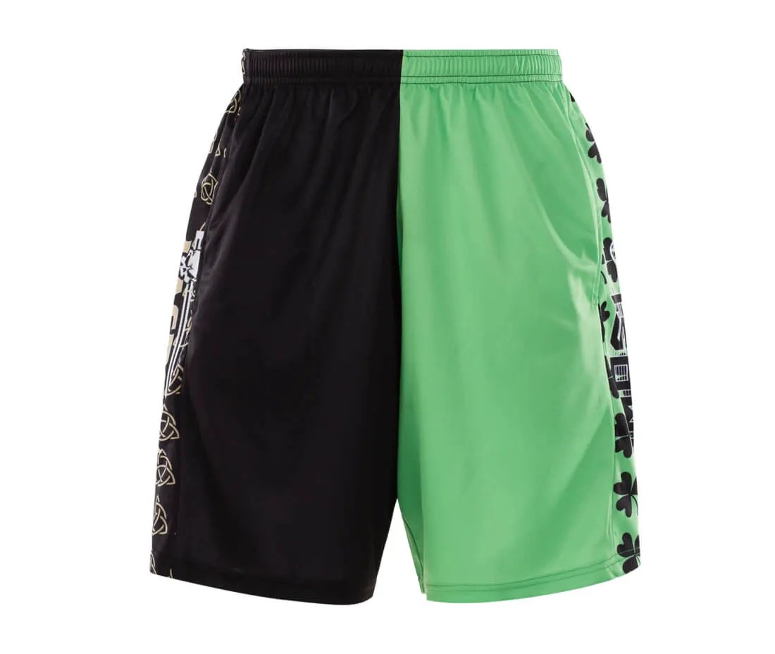 Custom Black Green Clover Lacrosse Pinnies and Shorts by Vimost Sportswear