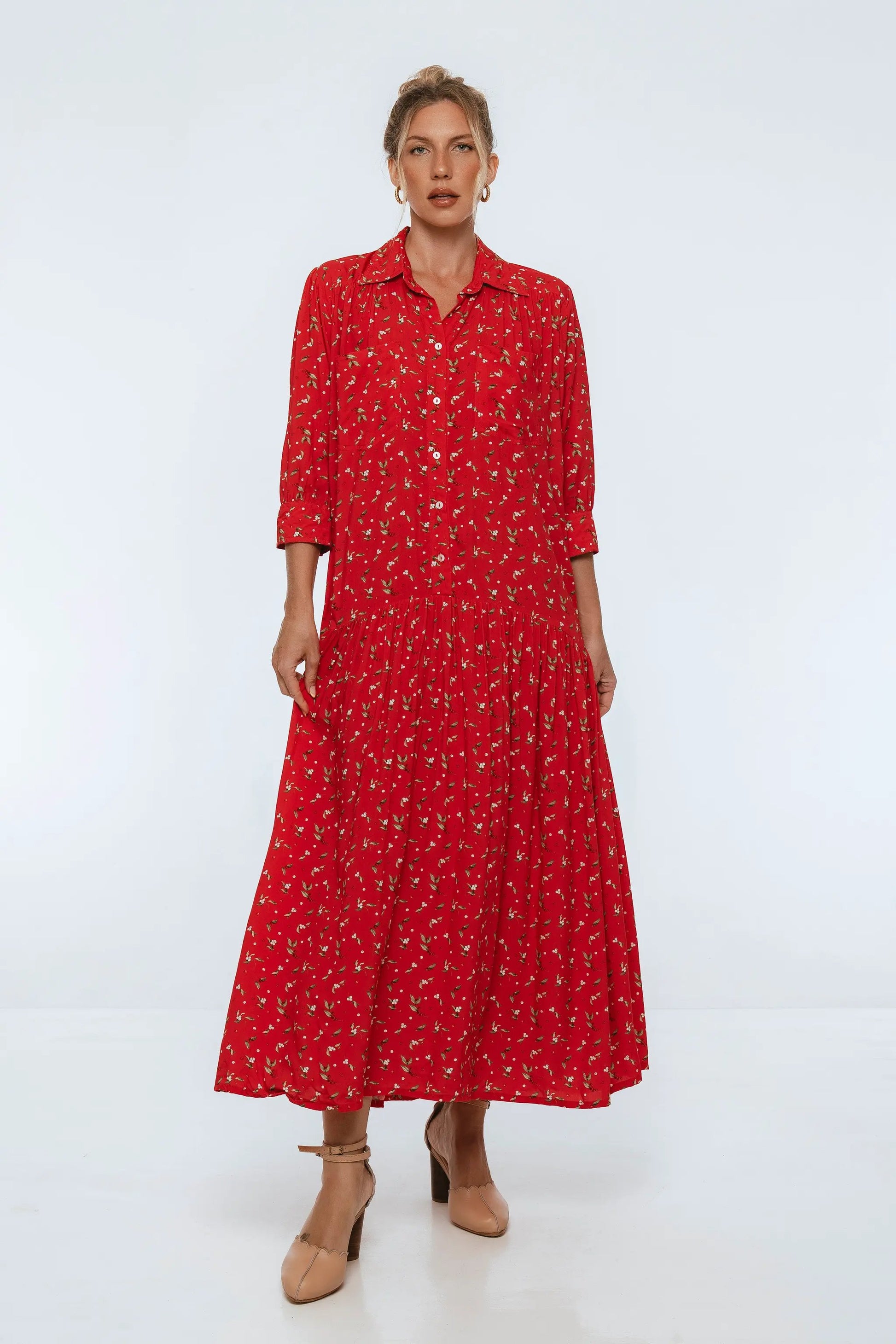 Colette Long Sleeve Shirt Dress by ELF