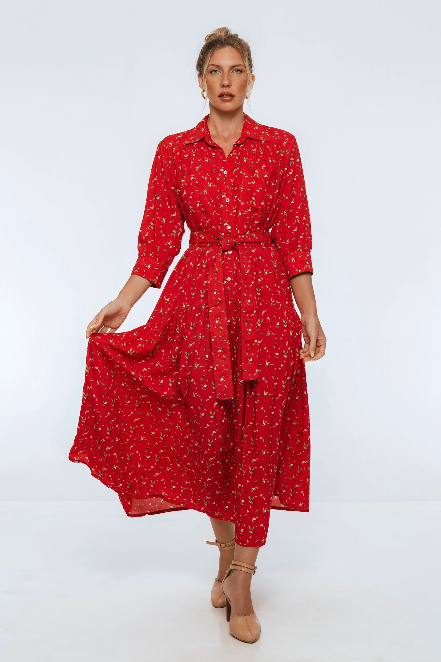 Colette Long Sleeve Shirt Dress by ELF