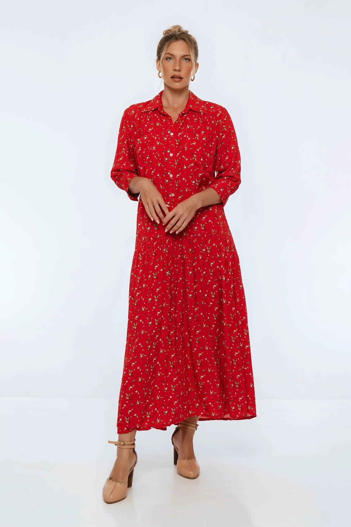 Colette Long Sleeve Shirt Dress by ELF