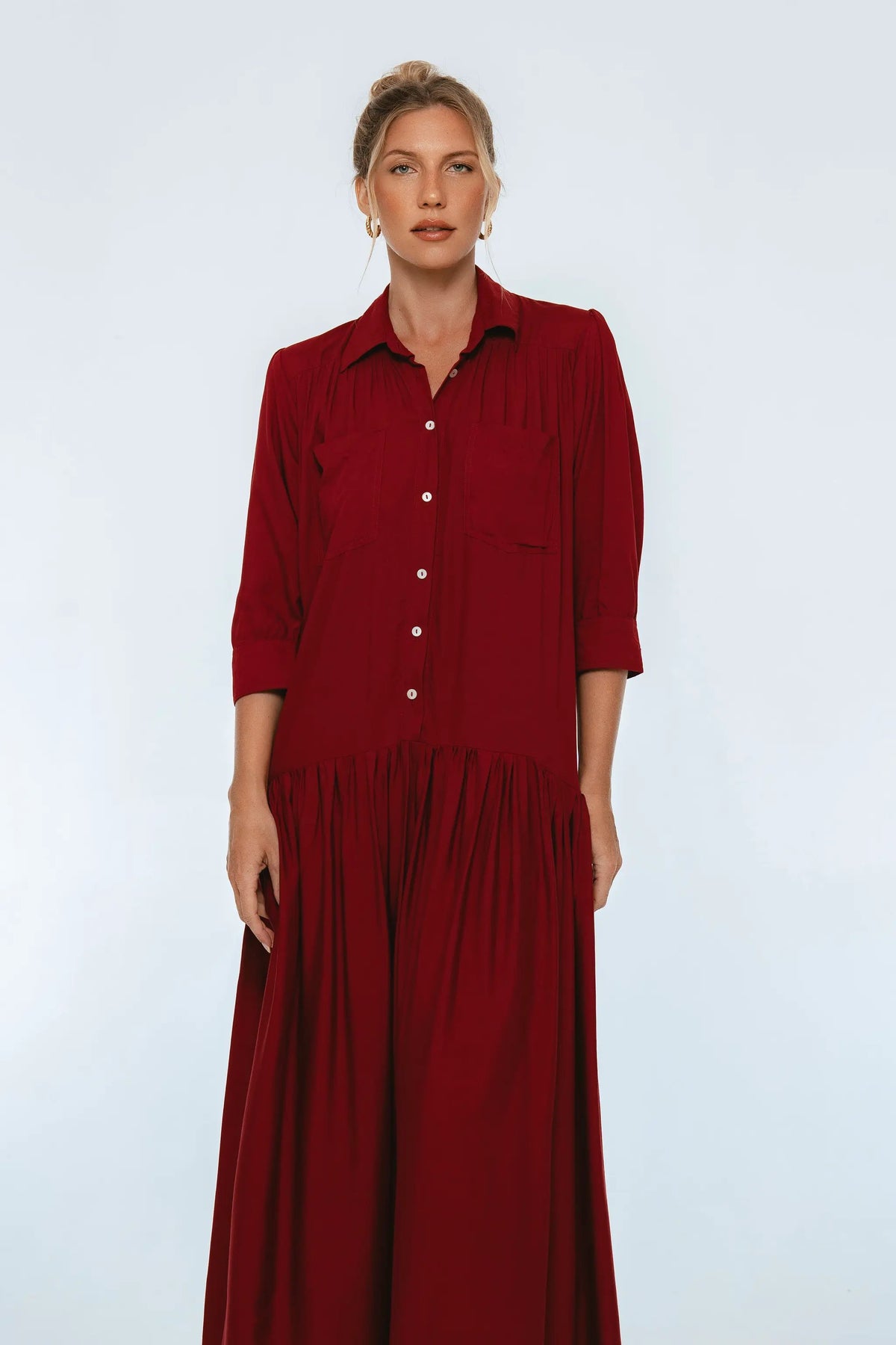 Colette Long Sleeve Shirt Dress by ELF