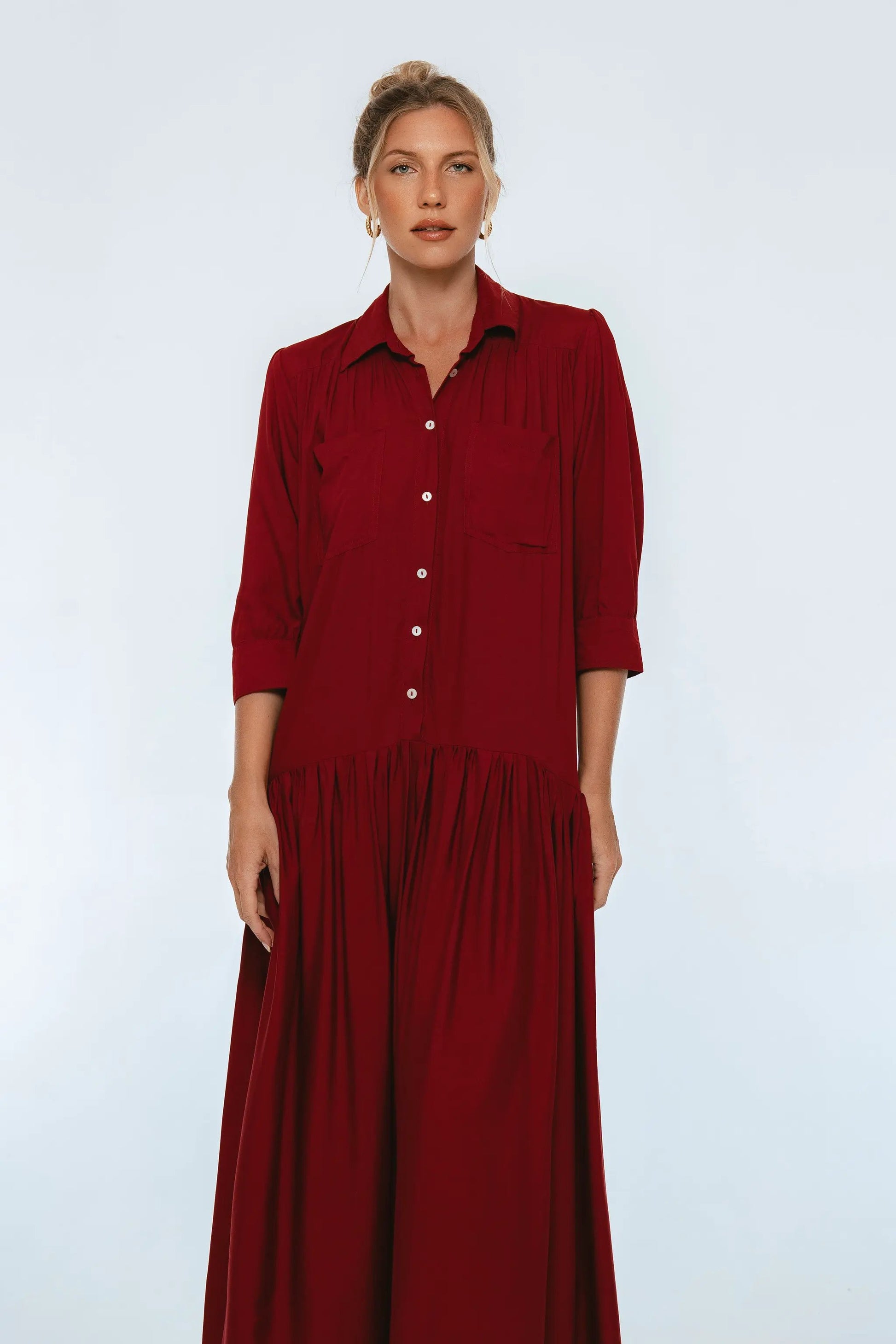 Colette Long Sleeve Shirt Dress by ELF