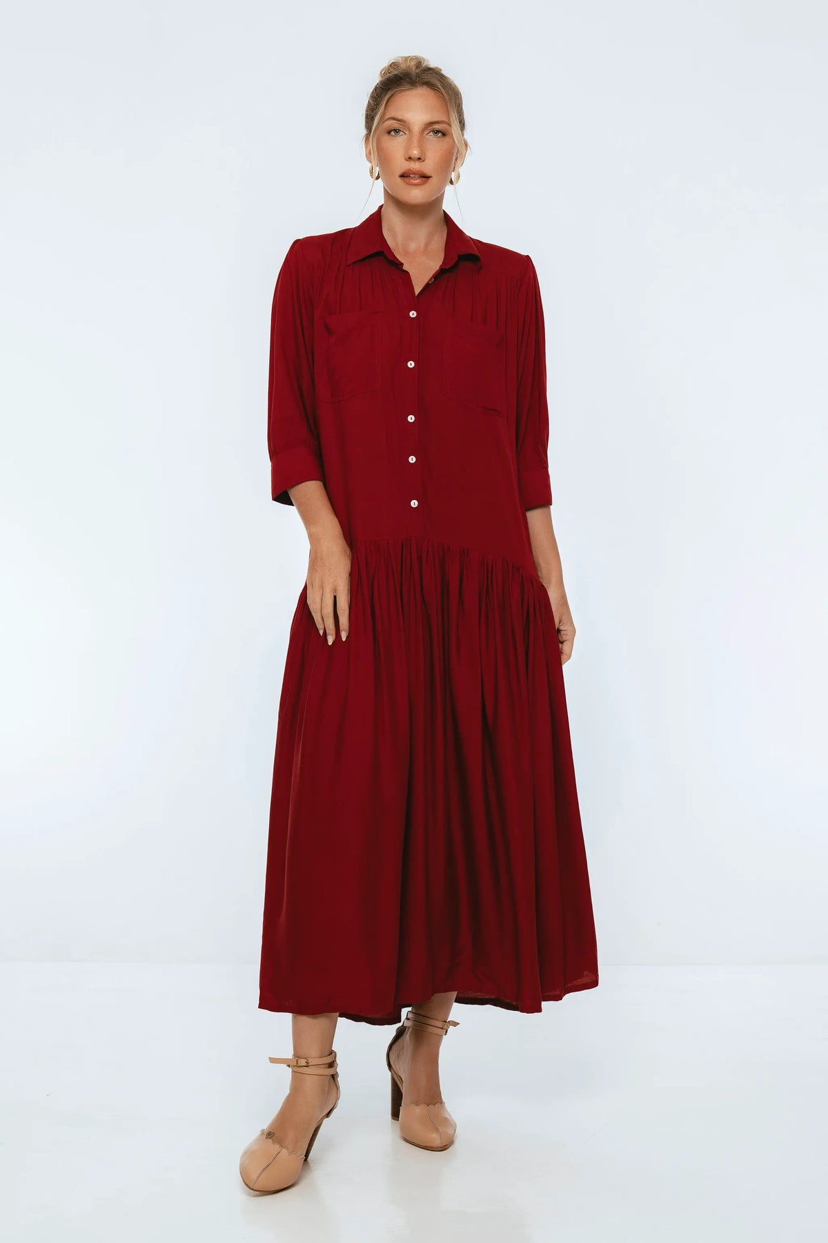 Colette Long Sleeve Shirt Dress by ELF