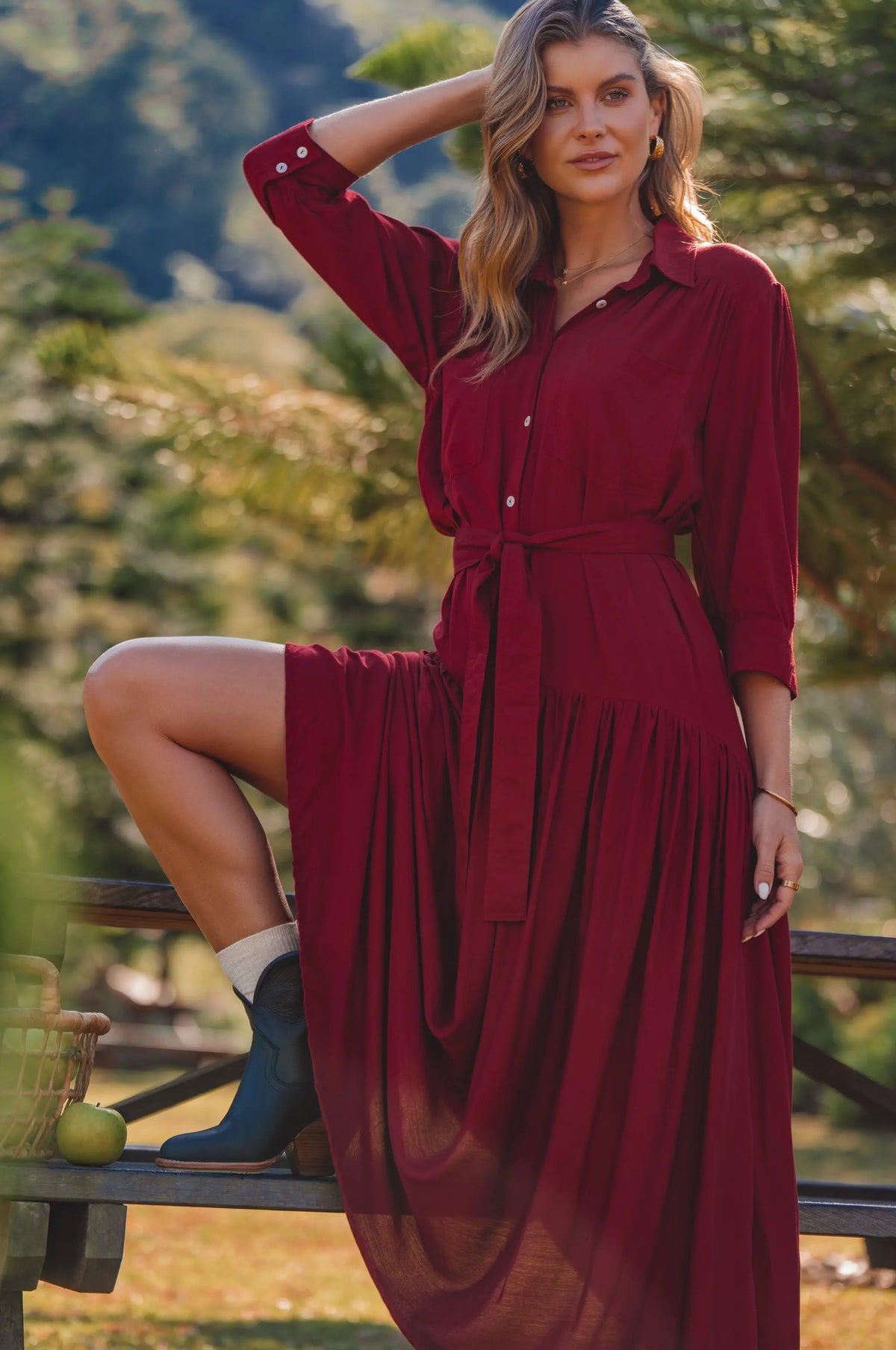 Colette Long Sleeve Shirt Dress by ELF