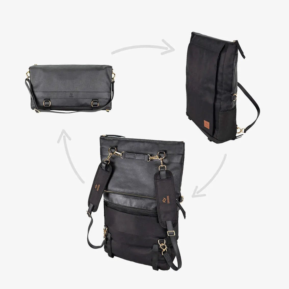 DAKOTA 3 in 1 Convertible Backpack Purse, Black by DRiiBE