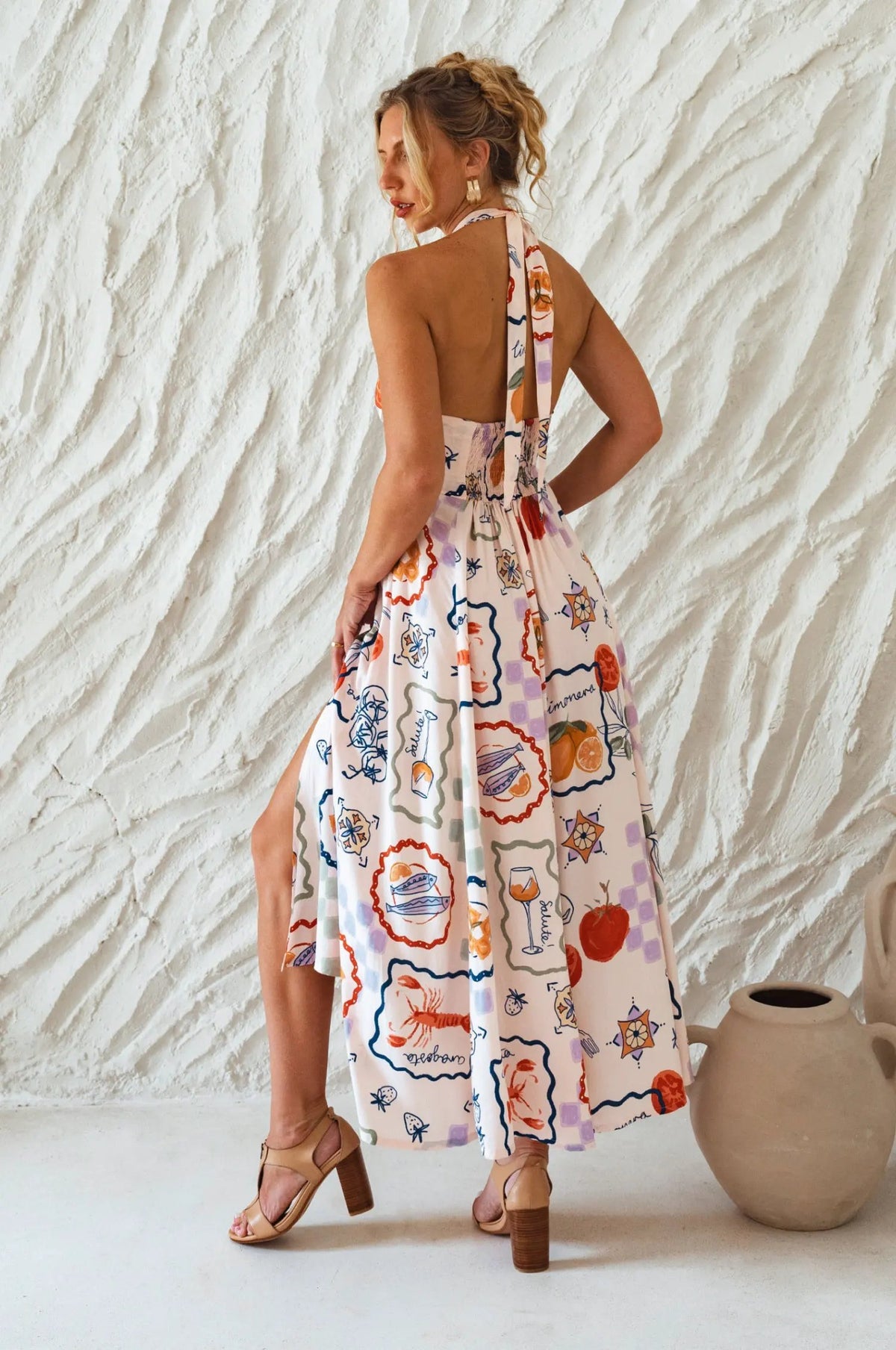 Costa Brava Halterneck Maxi Dress by ELF
