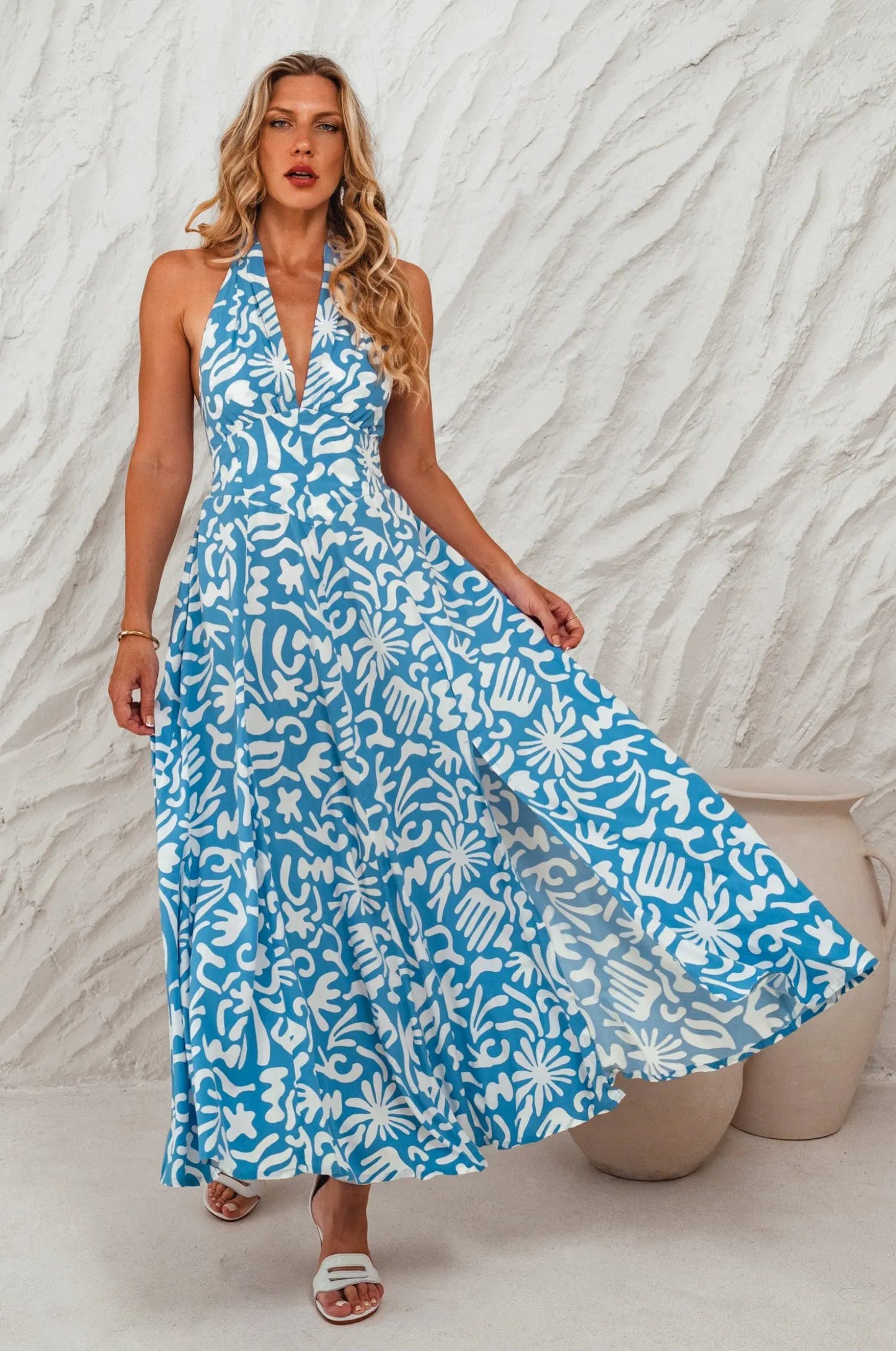 Costa Brava Halterneck Maxi Dress by ELF