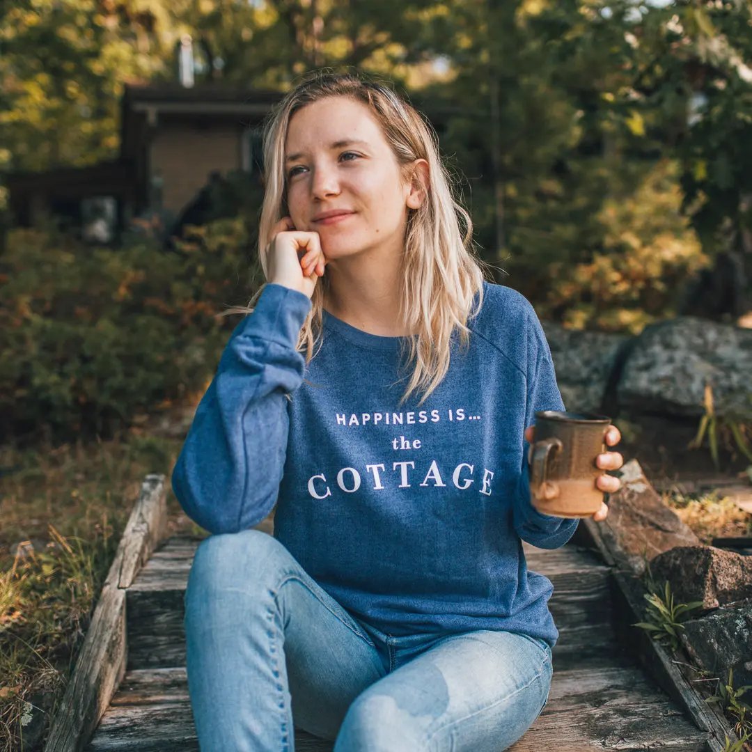Women's Cottage Crew Sweatshirt, Heather Navy by Cottage Collection