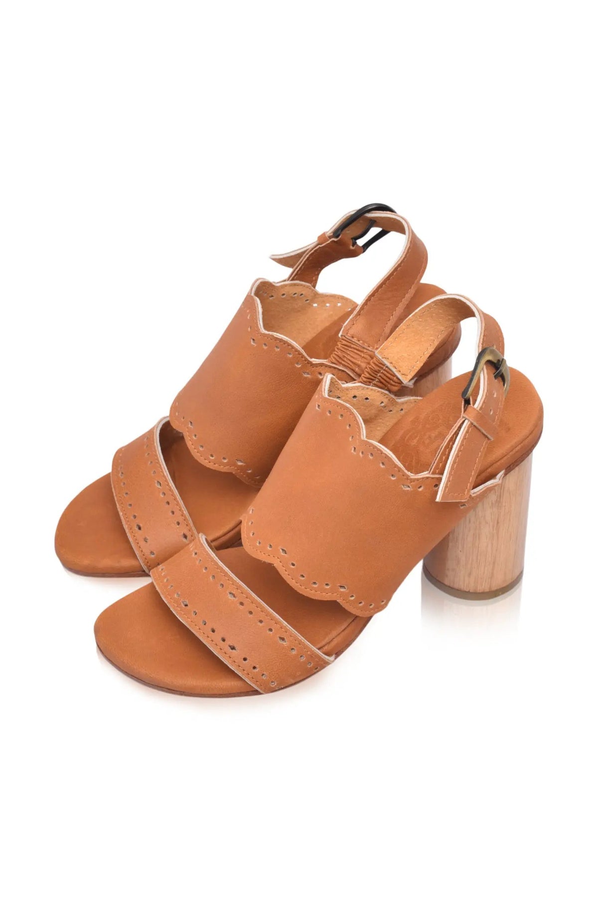 Crystal Glow Leather Heels (Sz. 5.5 & 13) by ELF