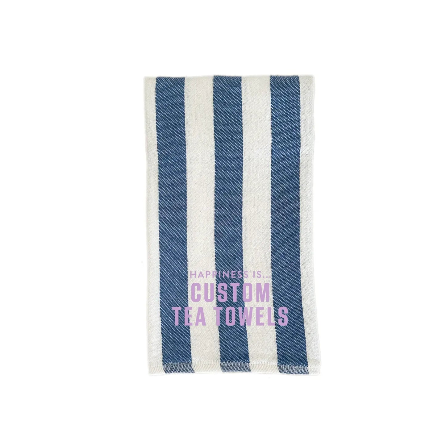 Custom Tea/Hand Towel, Striped Blue by Custom Collection