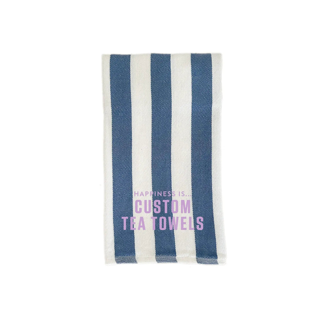 Custom Tea/Hand Towel, Striped Blue by Custom Collection