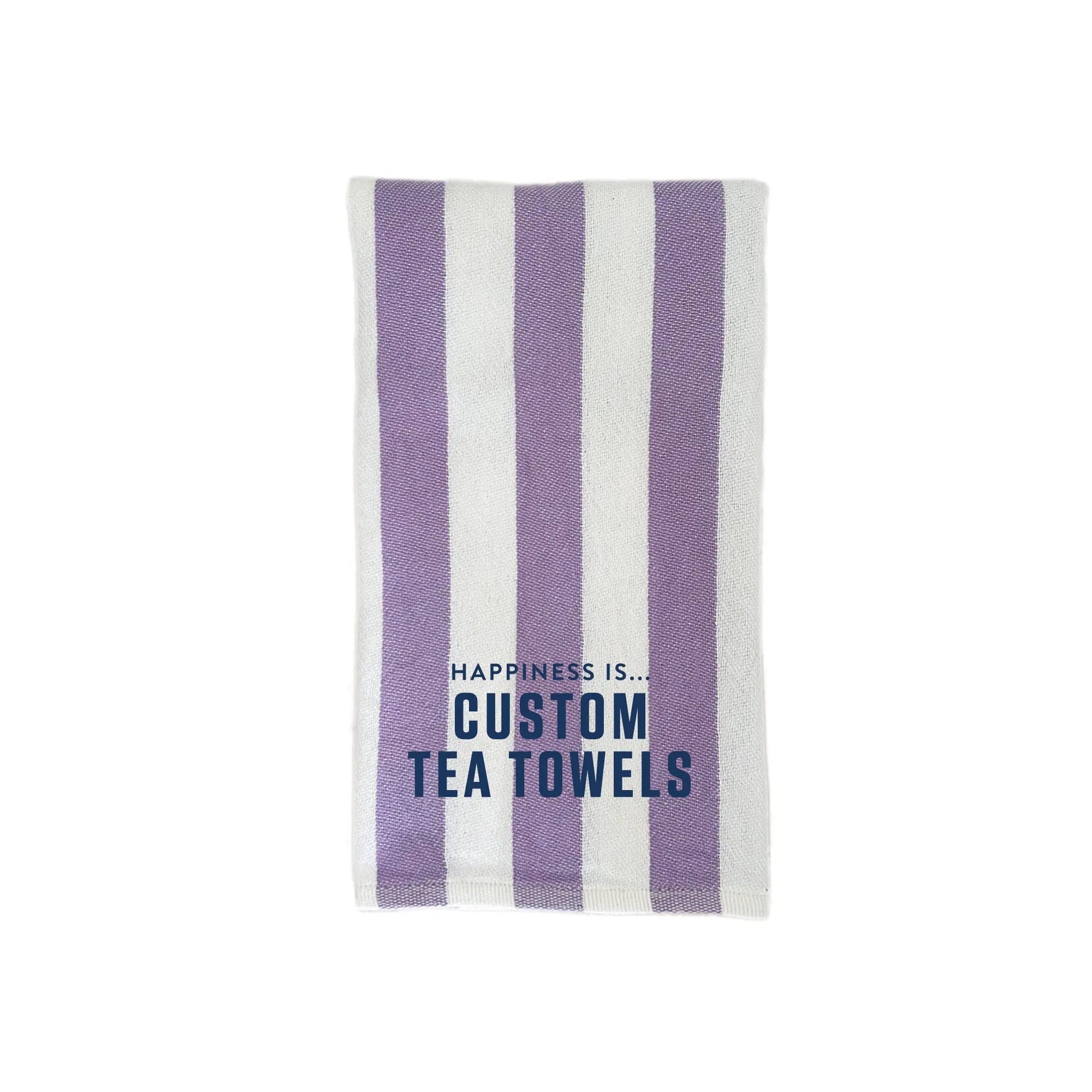 Custom Tea/Hand Towel, Striped Lilac by Custom Collection