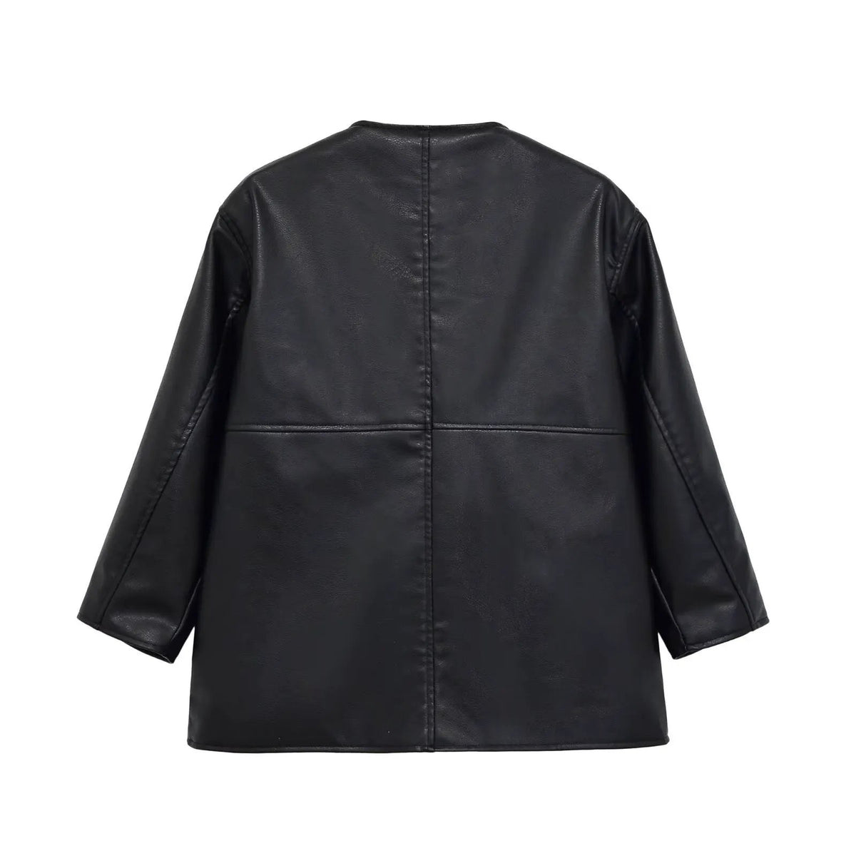 Women's Collarless Faux Leather Open-Front Jacket BYMANYC ® New York CONTEMPORARY VIBRANT MODERN FASHION - New Collection by BYMANYC ® New York
