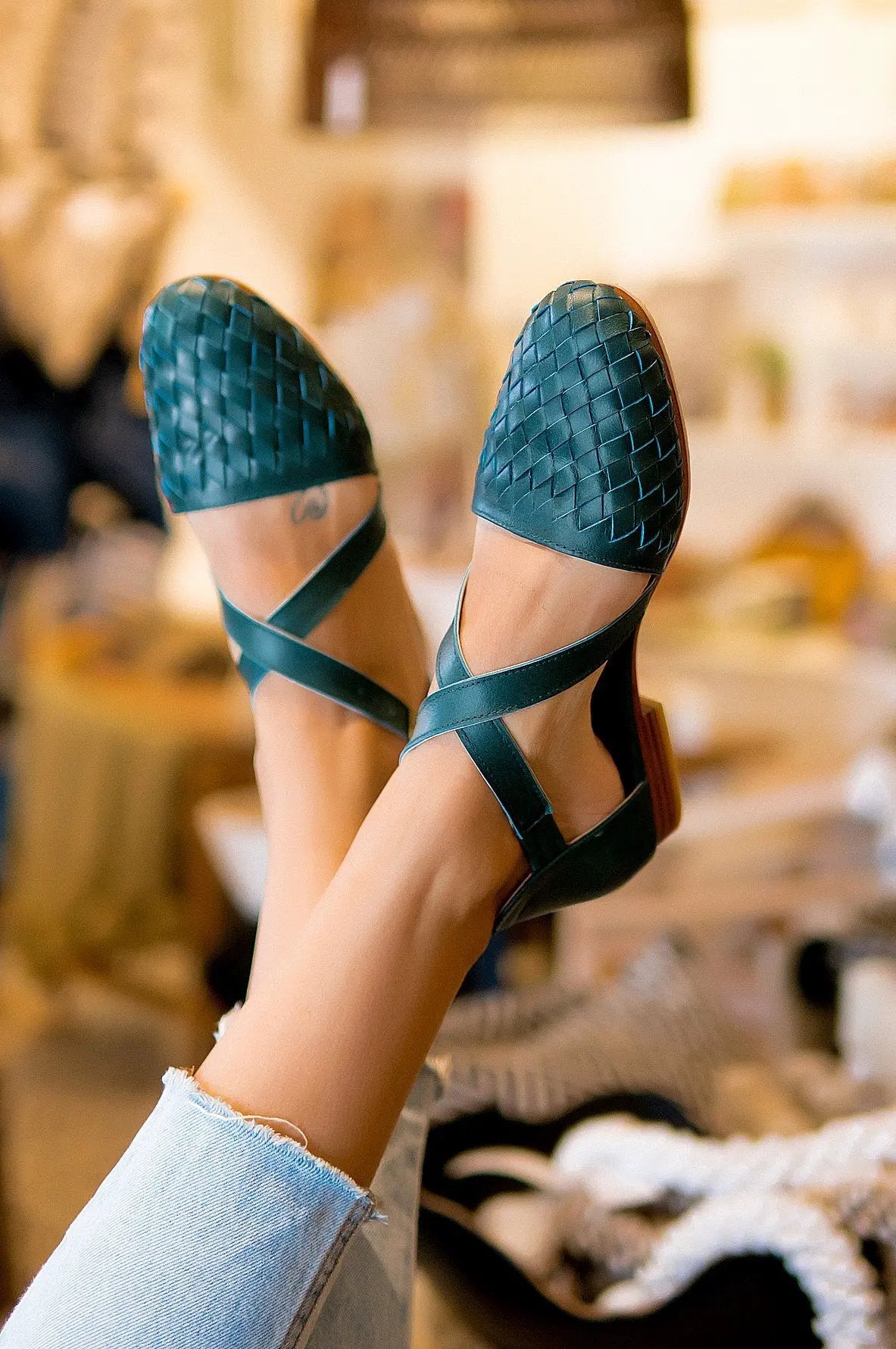 Riviera Woven Leather Flats by ELF