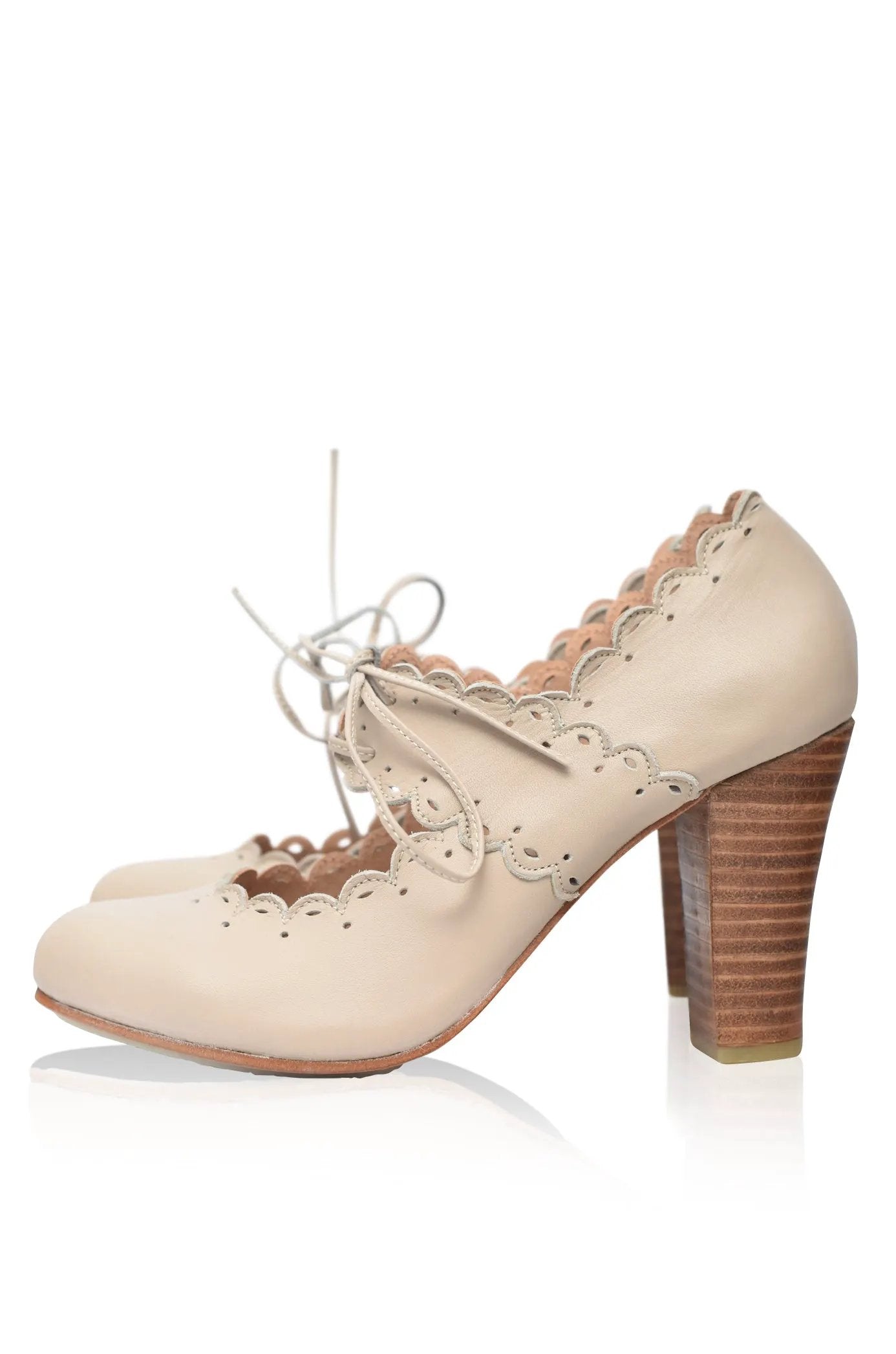 Paradise Bird Scalloped Leather Heels by ELF