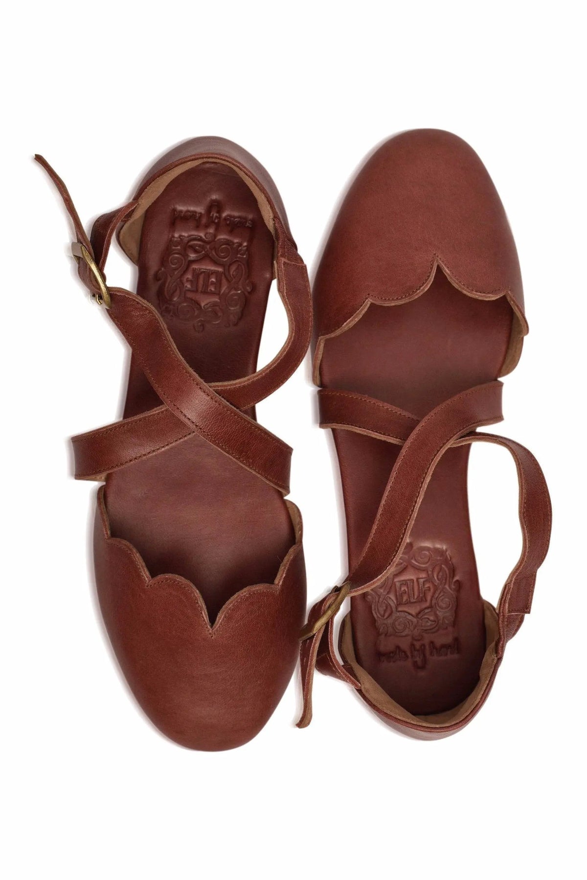 Mangrove Cross-Strap Leather Ballet Flats by ELF