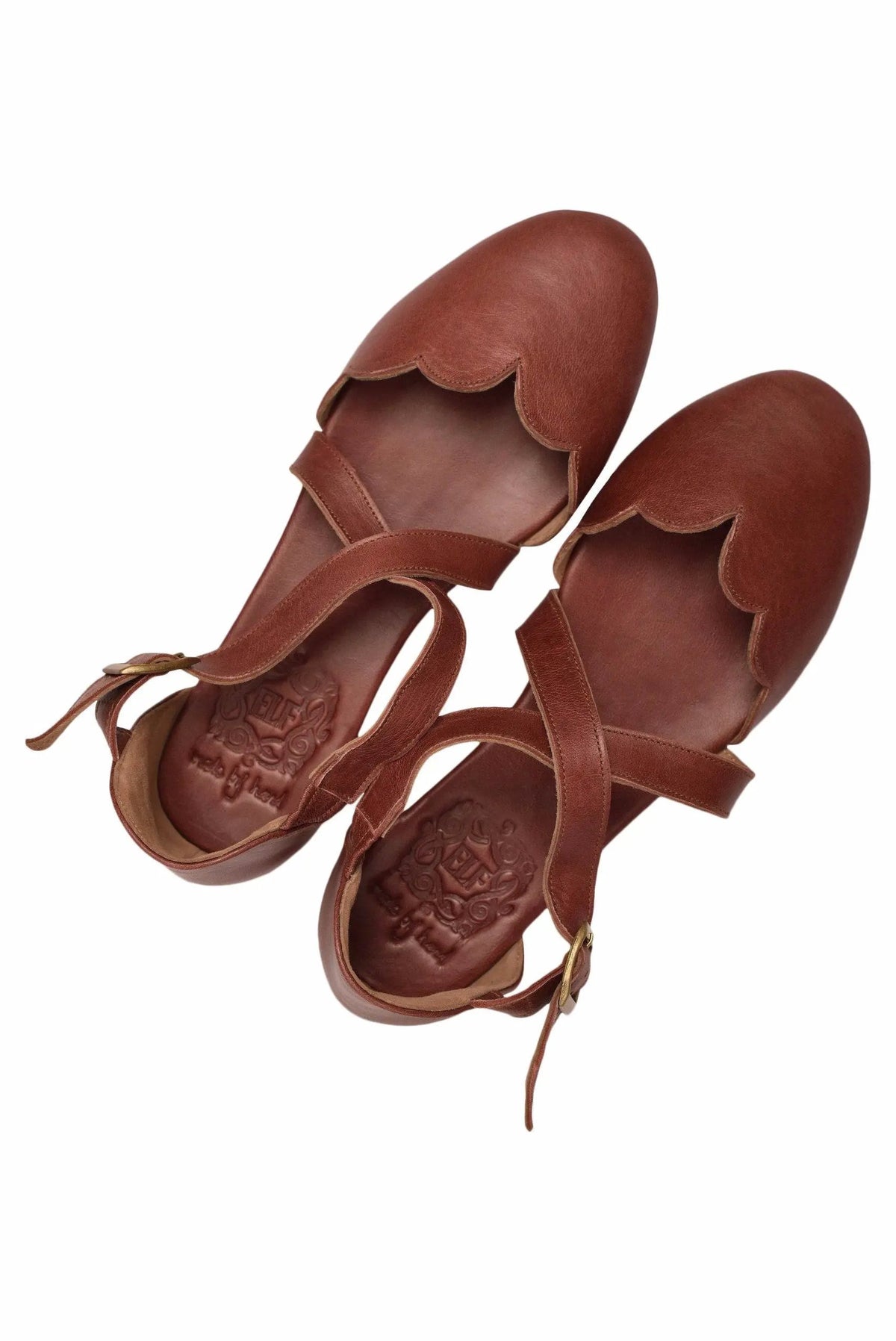 Mangrove Cross-Strap Leather Ballet Flats by ELF