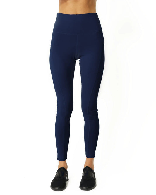 High Waisted Yoga Leggings - Navy Blue by Savoy Active