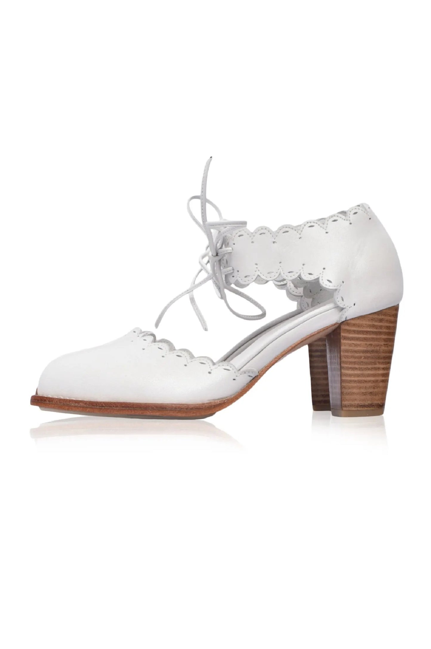Dance Queen Scalloped Leather Heels by ELF