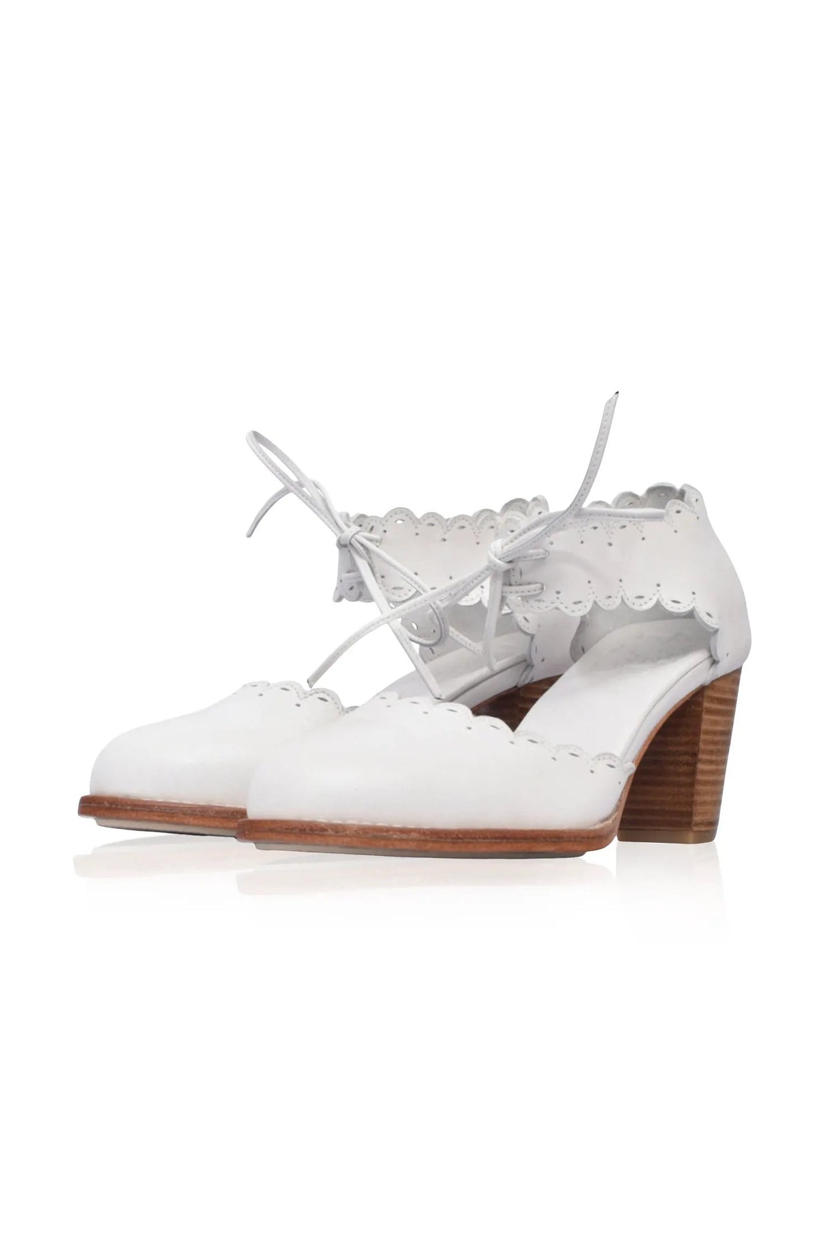 Dance Queen Scalloped Leather Heels by ELF