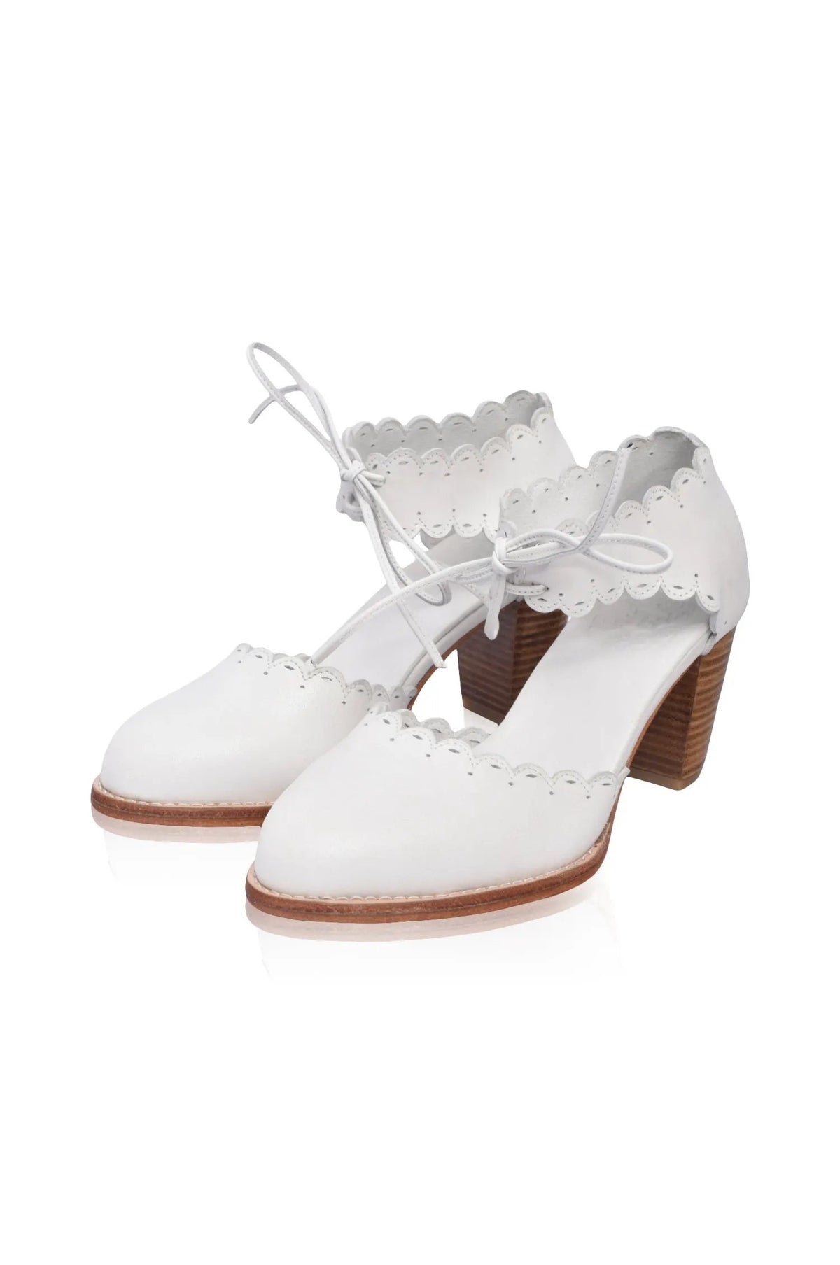 Dance Queen Scalloped Leather Heels by ELF