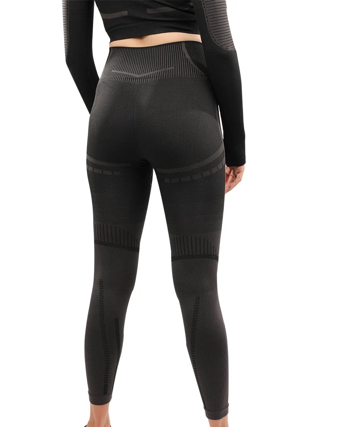 Decata Seamless Leggings - Black & Brown by Savoy Active