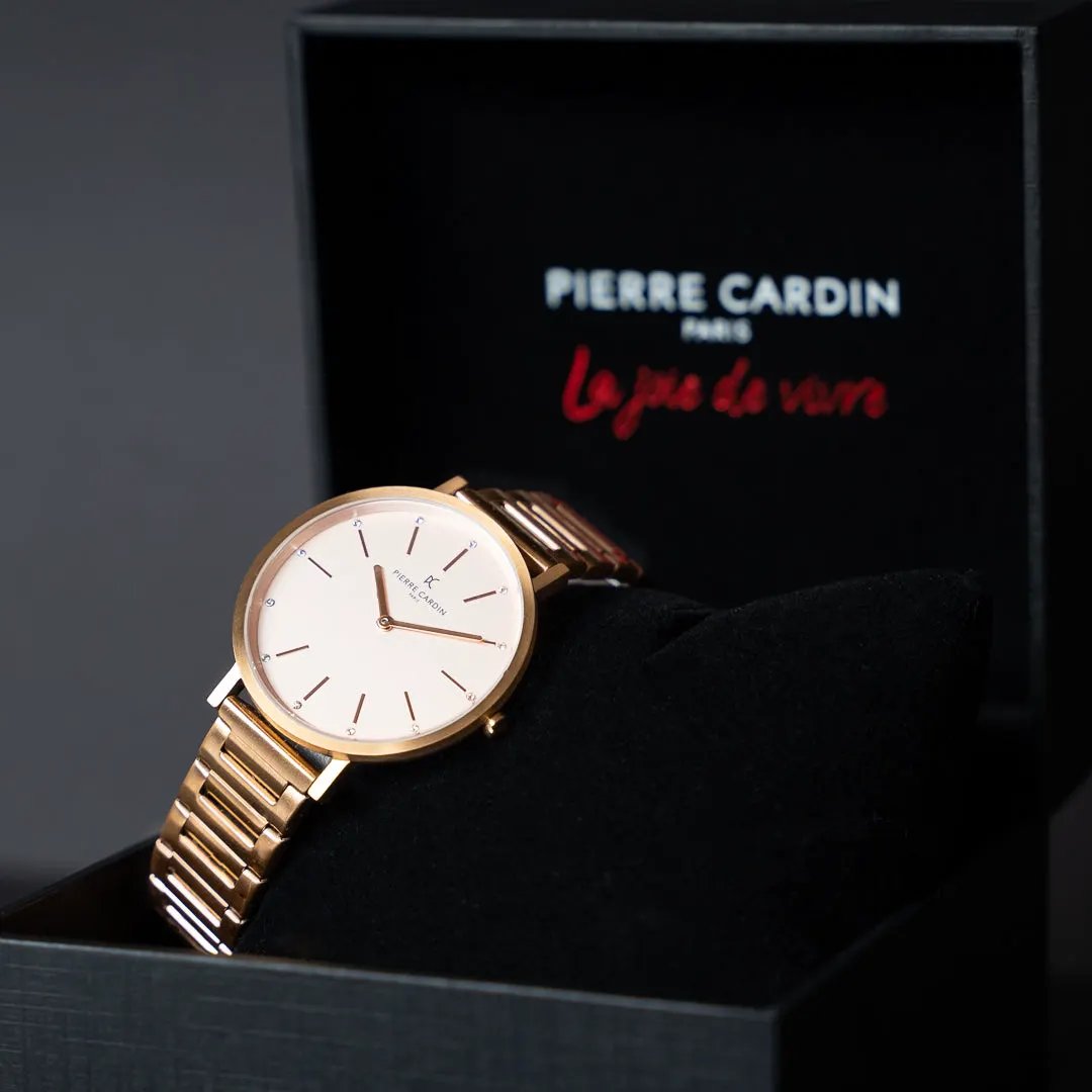 Pierre Cardin Women's Rose Gold Watch, Pink Dial | Cbv.1118 by PIERRE CARDIN