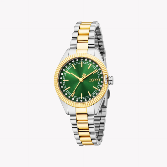 Esprit Women's Silver/Gold, Green Watch | Es1l515m0065 by ESPRIT