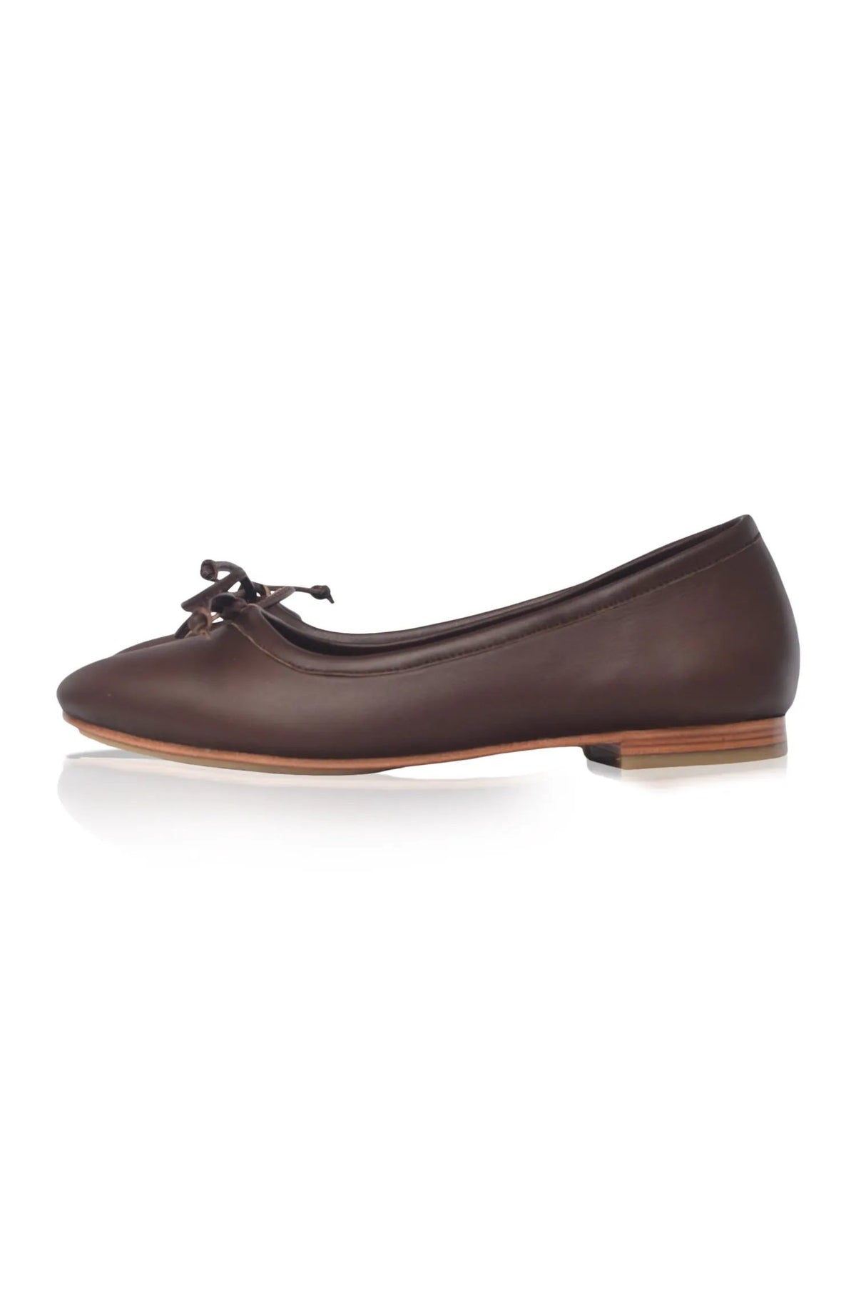 Elaria Bow Leather Ballet Flats by ELF