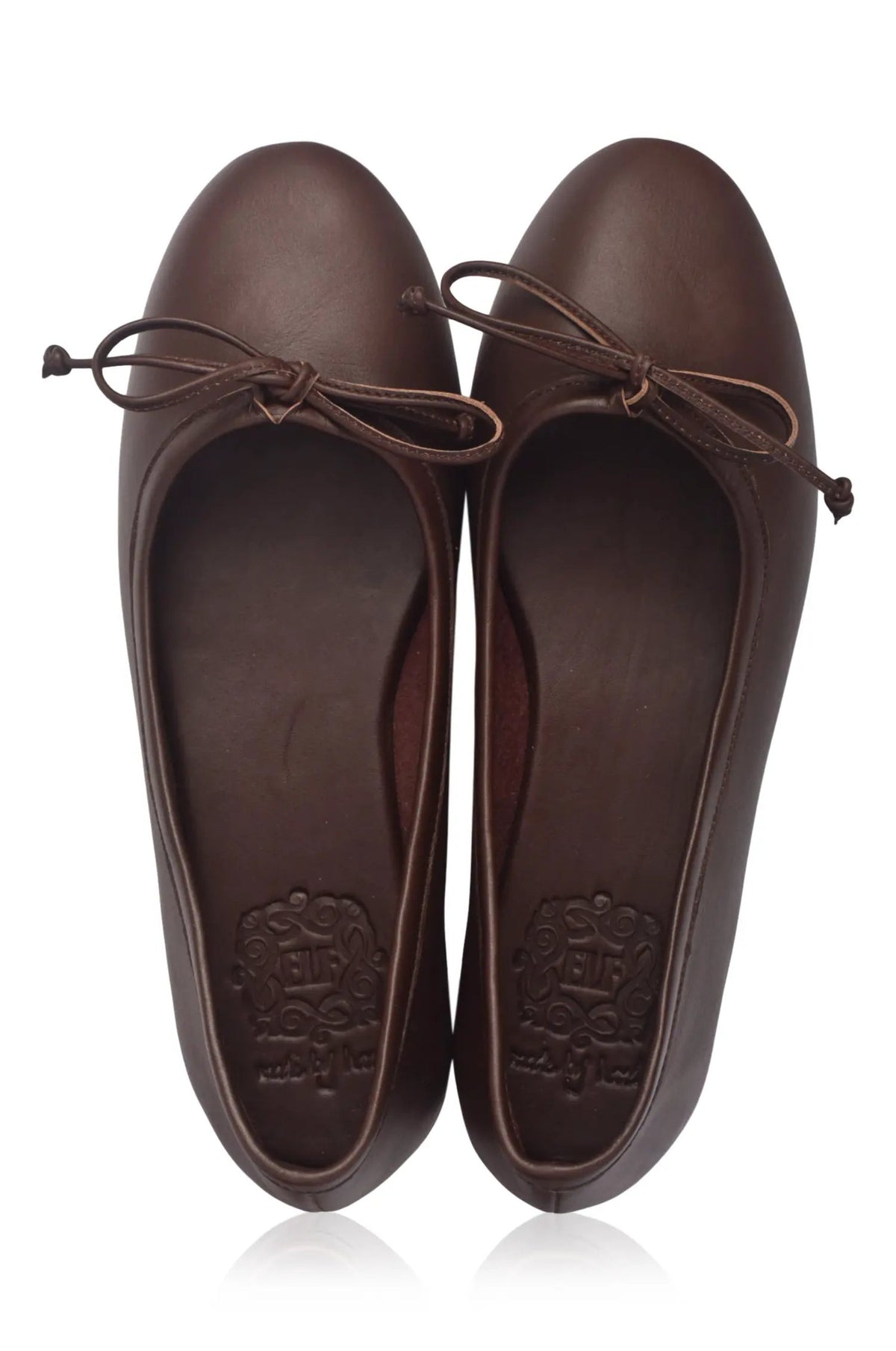 Elaria Bow Leather Ballet Flats by ELF