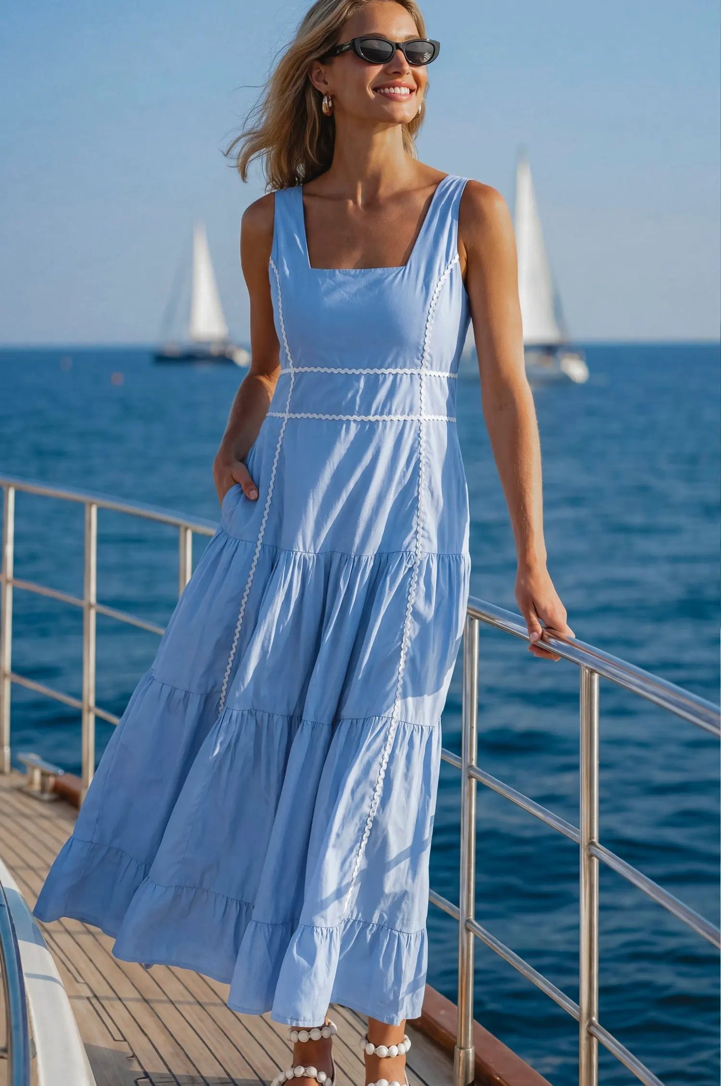 Elysia Cotton Tiered Maxi Dress by ELF