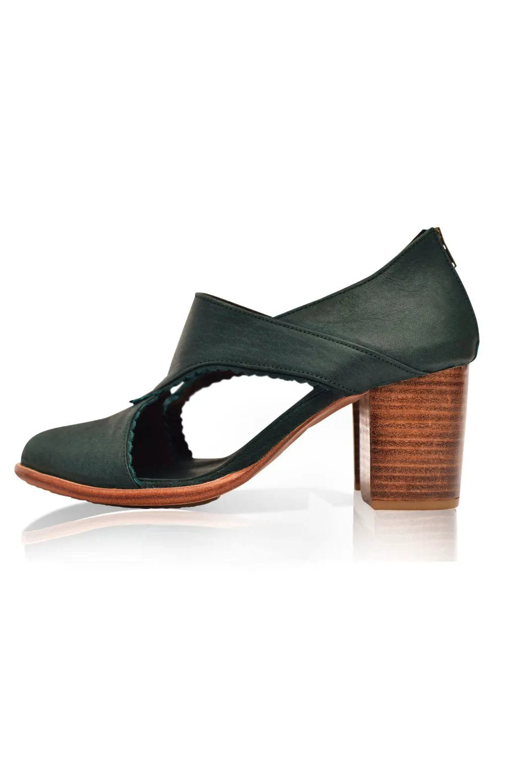 Rain Kiss Leather Heel Booties (Sz. 6 & 11) by ELF