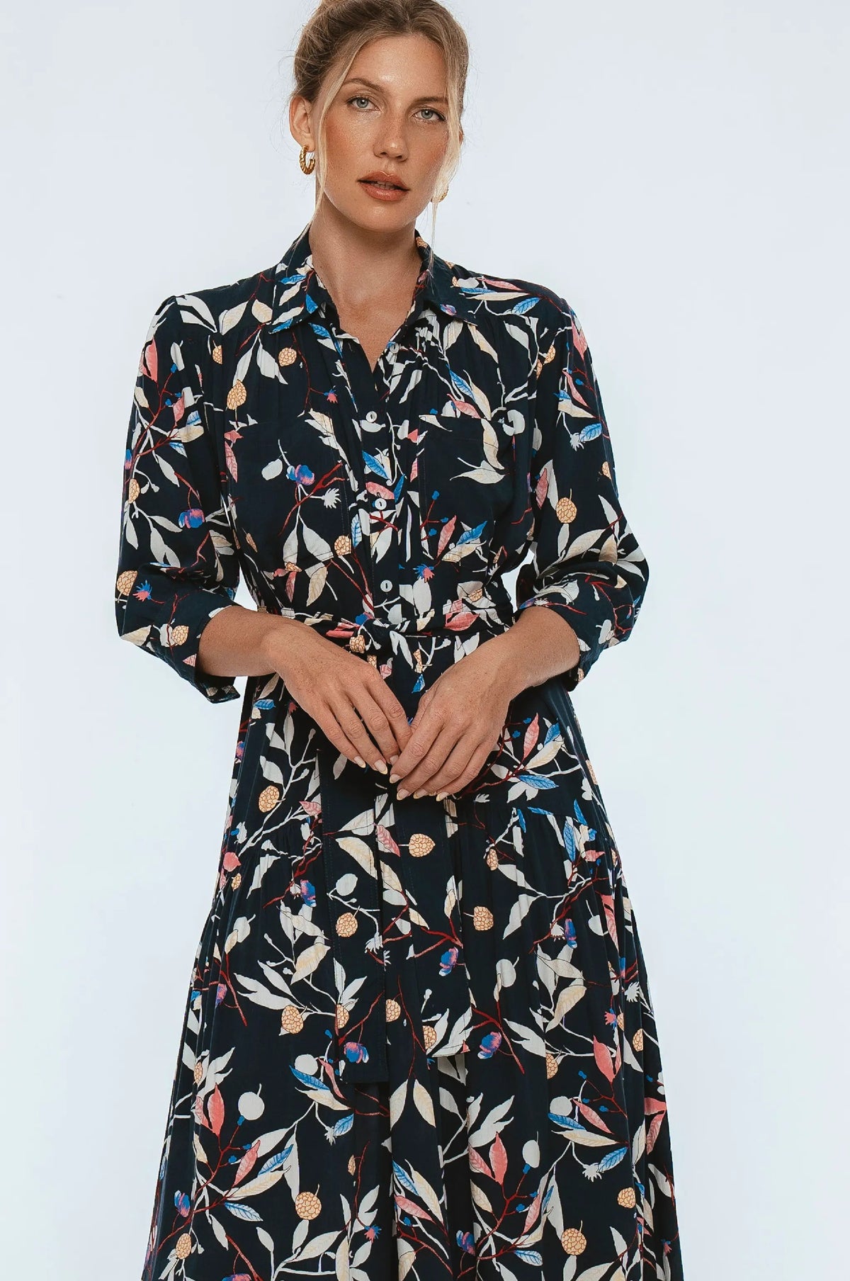 Evelina Long Sleeve Midi Dress by ELF