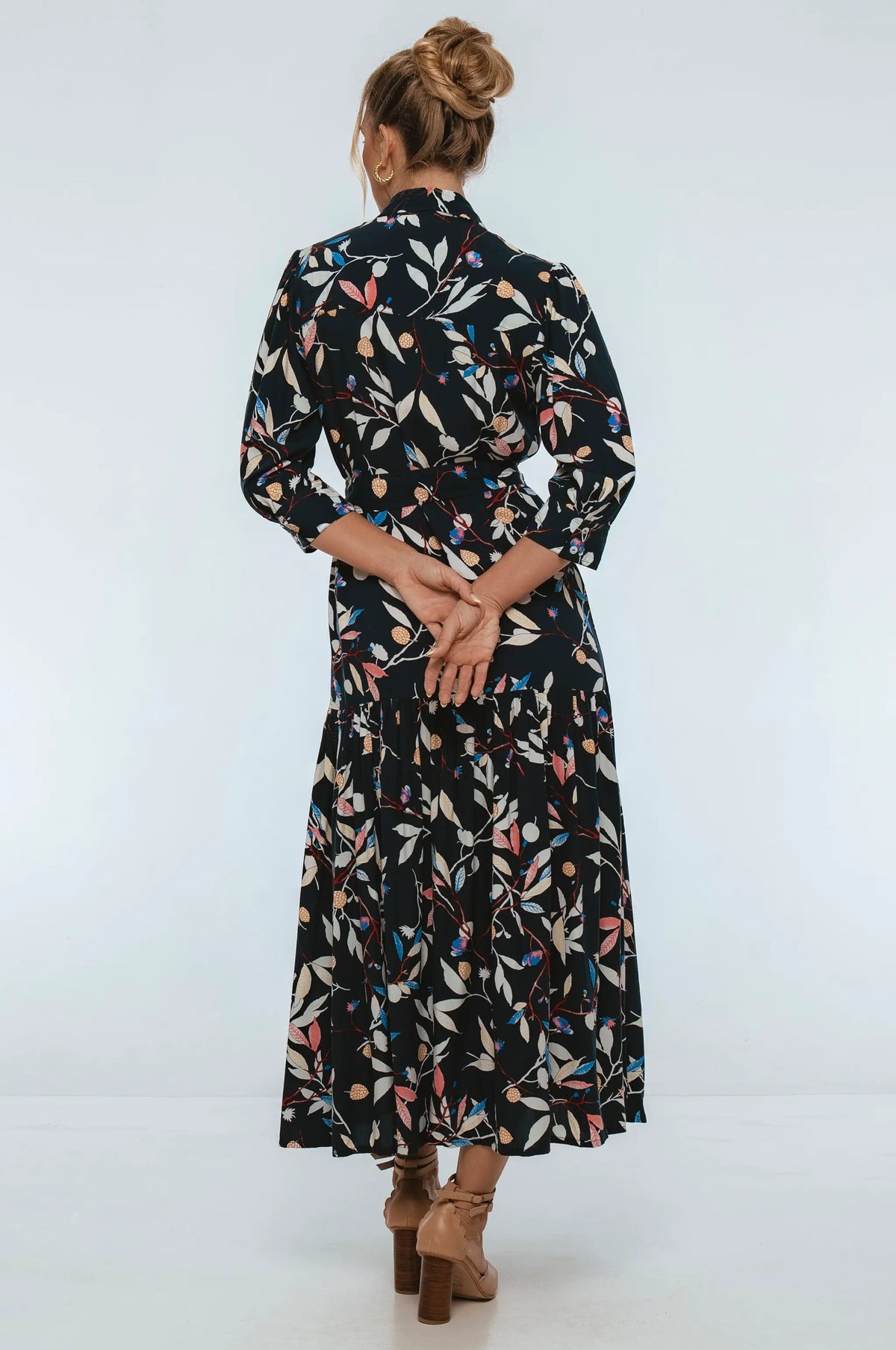 Evelina Long Sleeve Midi Dress by ELF