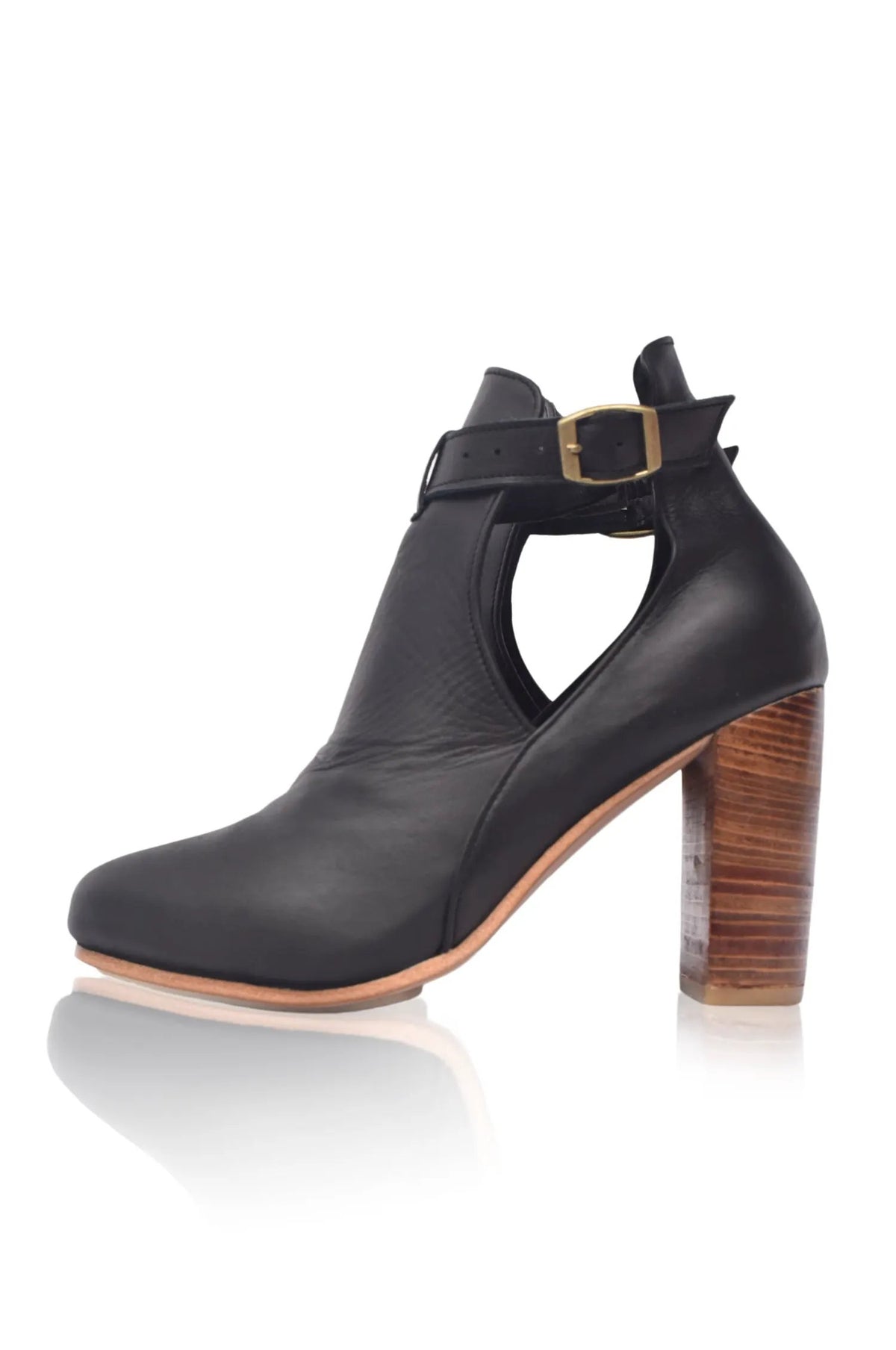 Everlast Wooden Heel Leather Booties by ELF