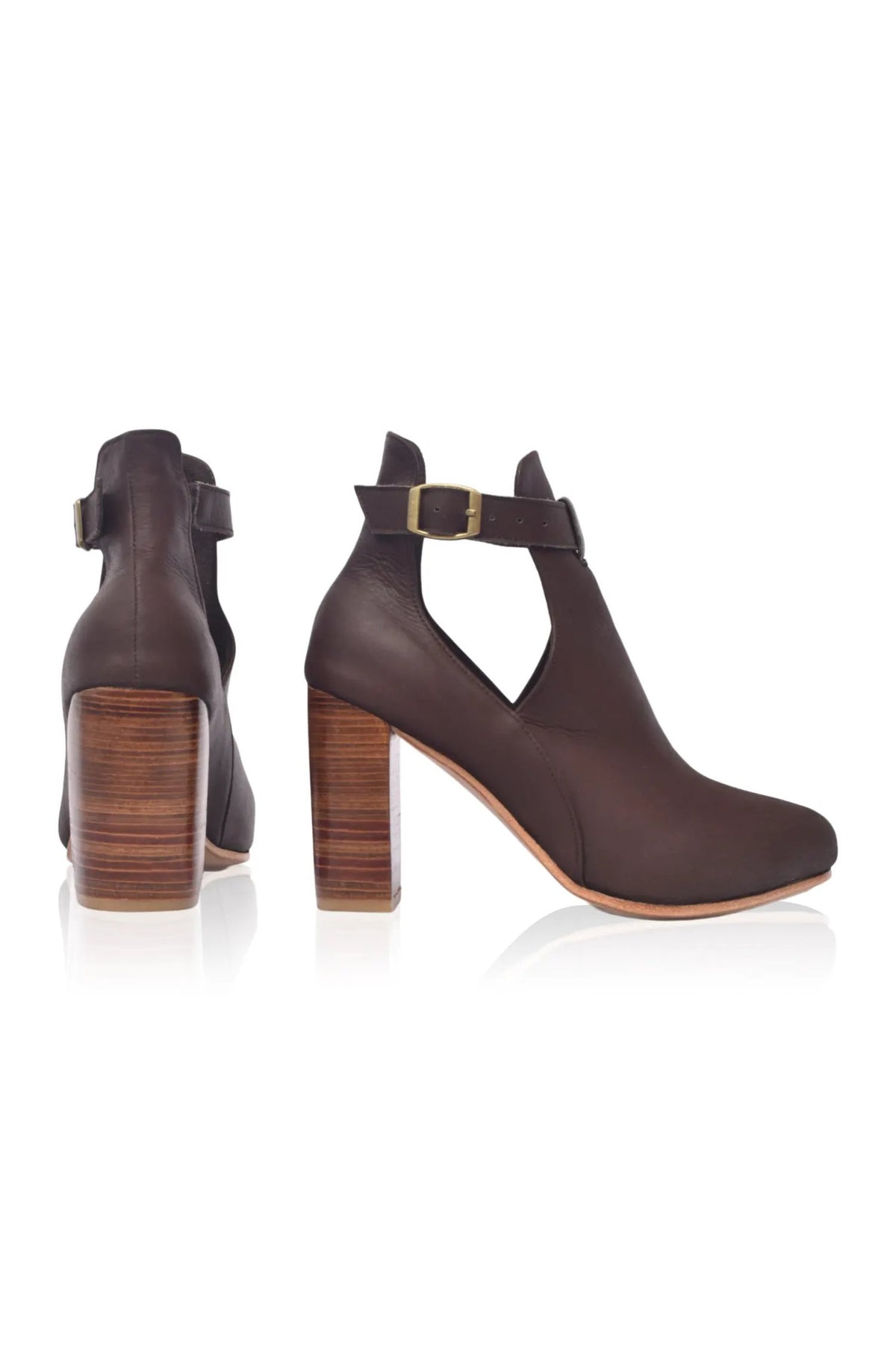 Everlast Wooden Heel Leather Booties by ELF