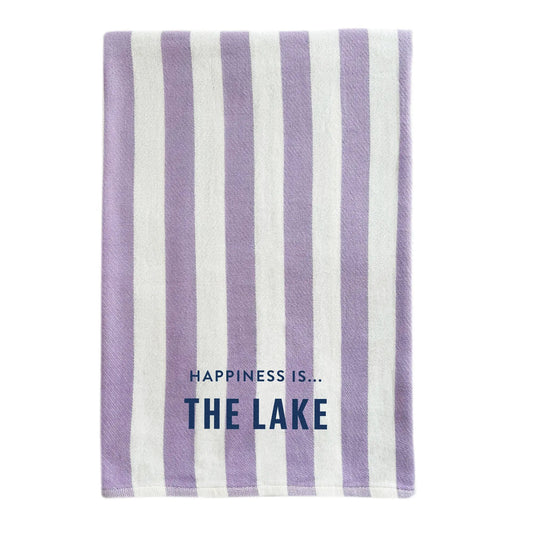 Everywhere Towel: Lake, Stripe Lilac by Lake Life Collection