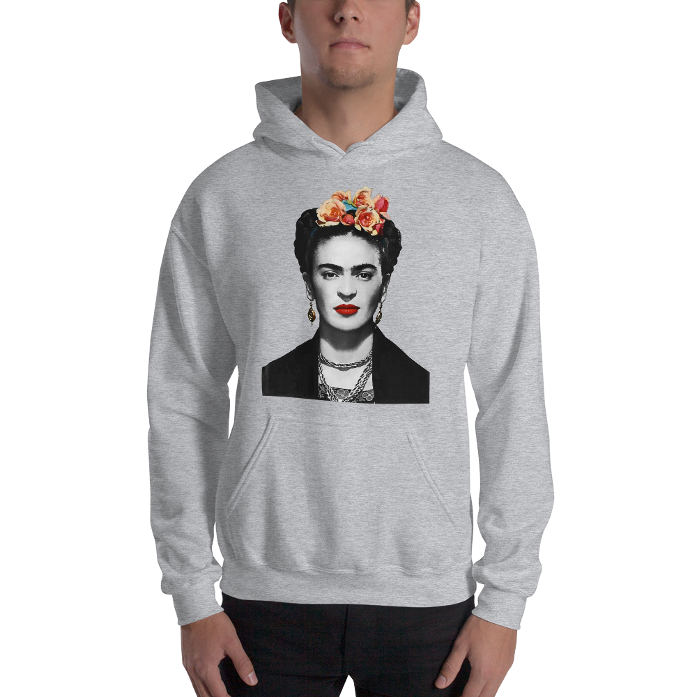 Frida Kahlo With Flowers Poster Artwork Unisex Hoodie by Art-O-Rama Shop