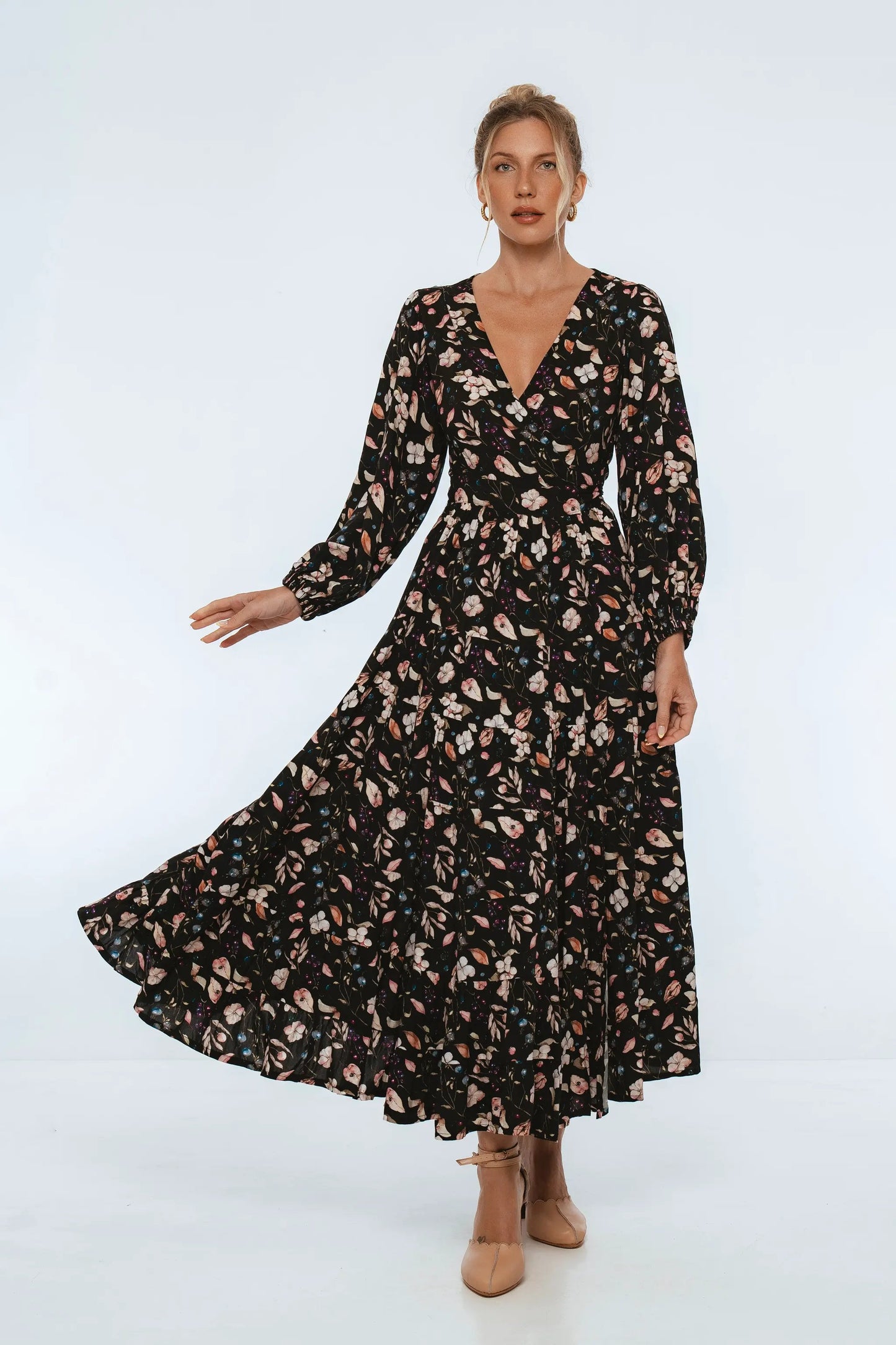 Flamenco Boho Wrap Maxi Dress by ELF