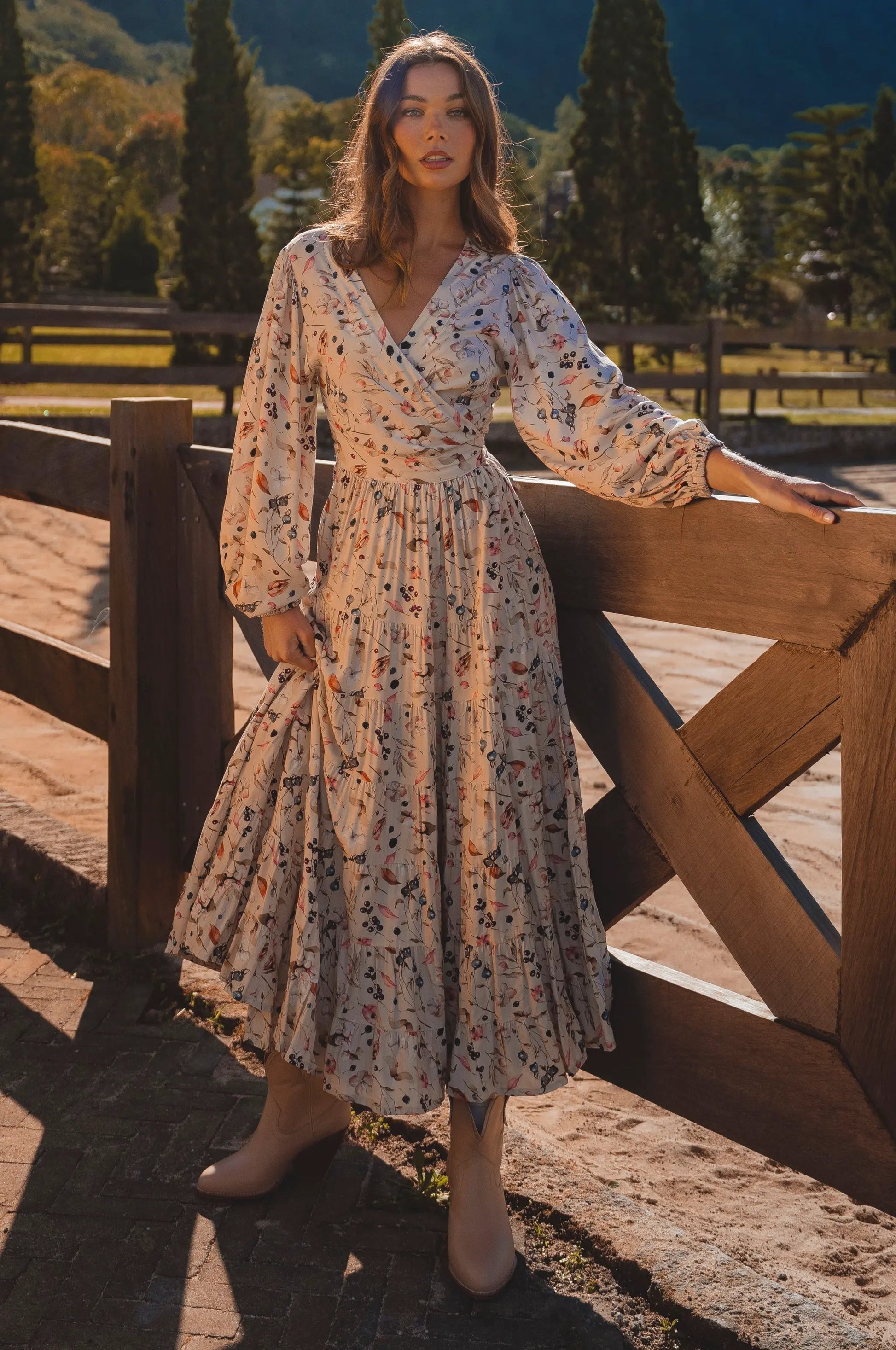 Flamenco Boho Wrap Maxi Dress by ELF
