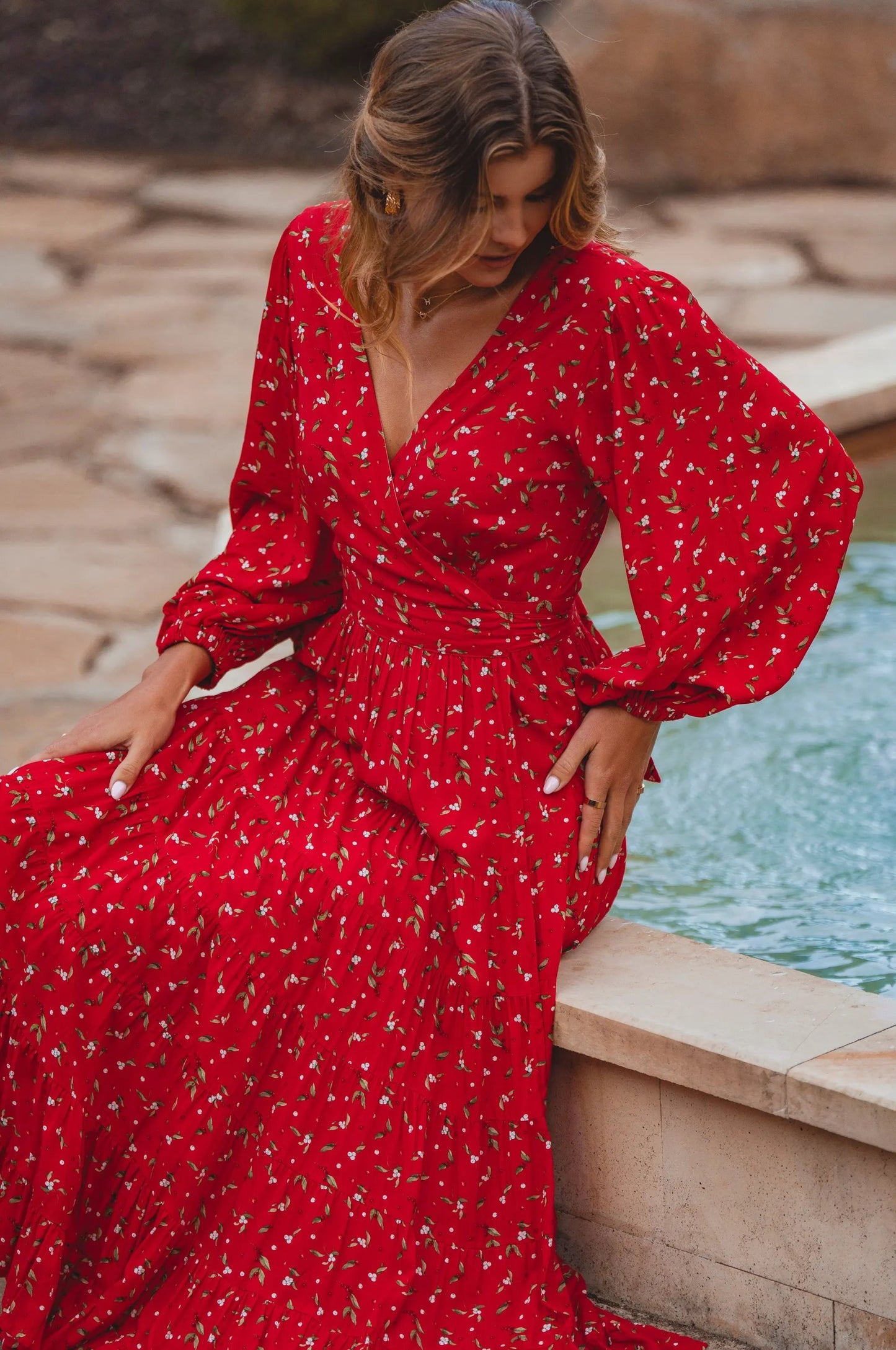 Flamenco Boho Wrap Maxi Dress by ELF