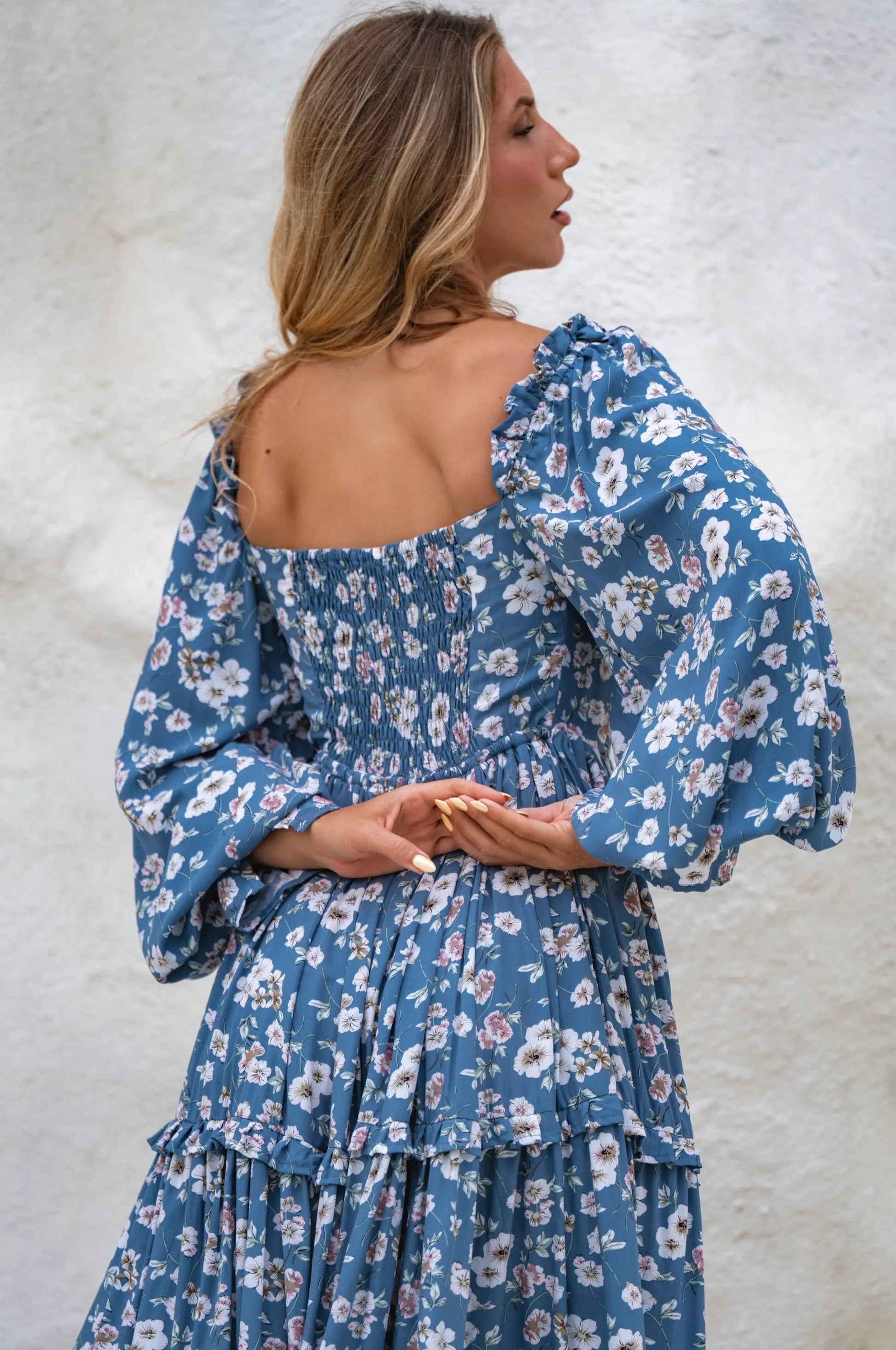 Floriana Long Sleeve Midi Dress by ELF