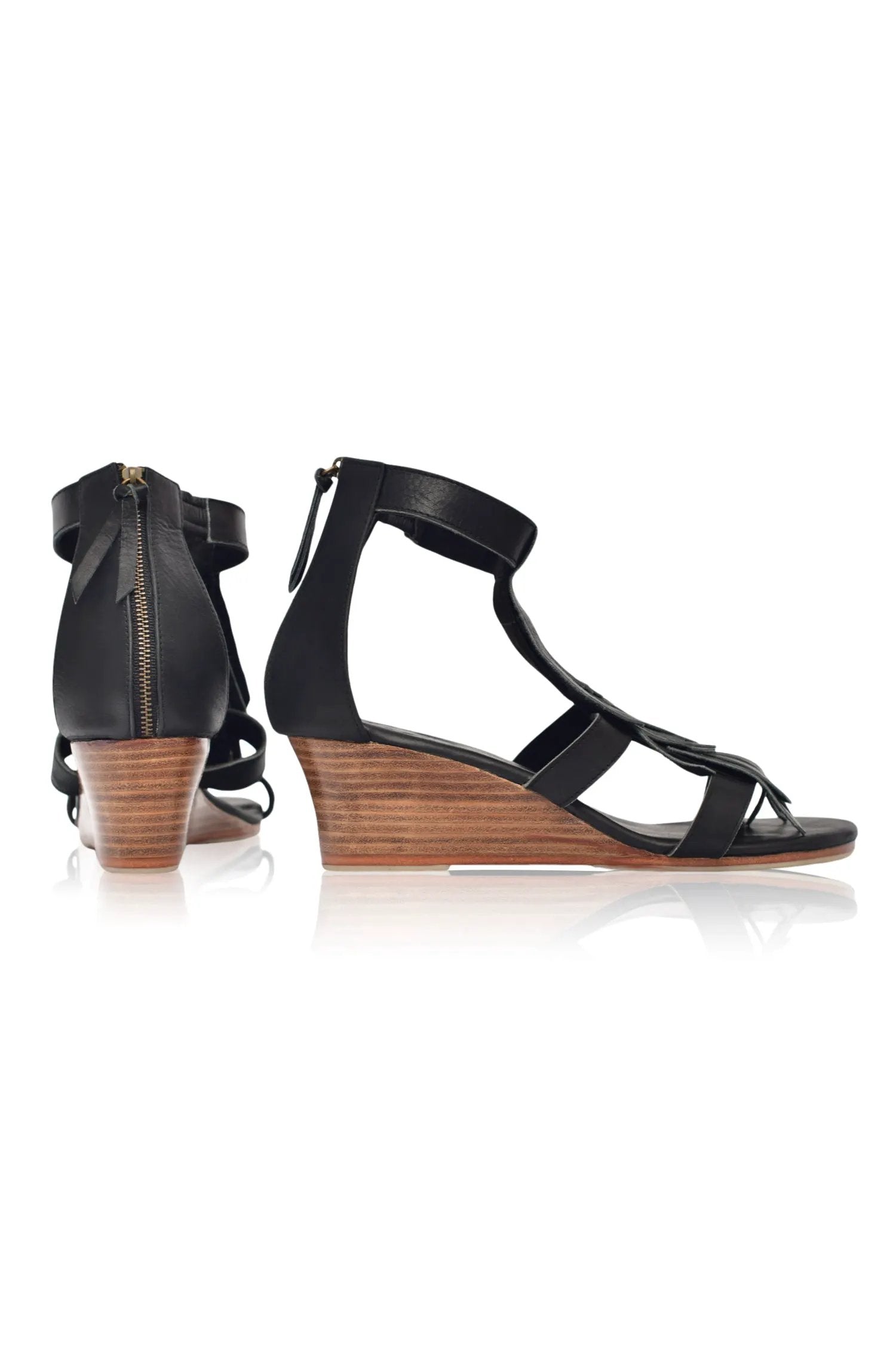 Fly Away Fringe Wedge Sandals by ELF