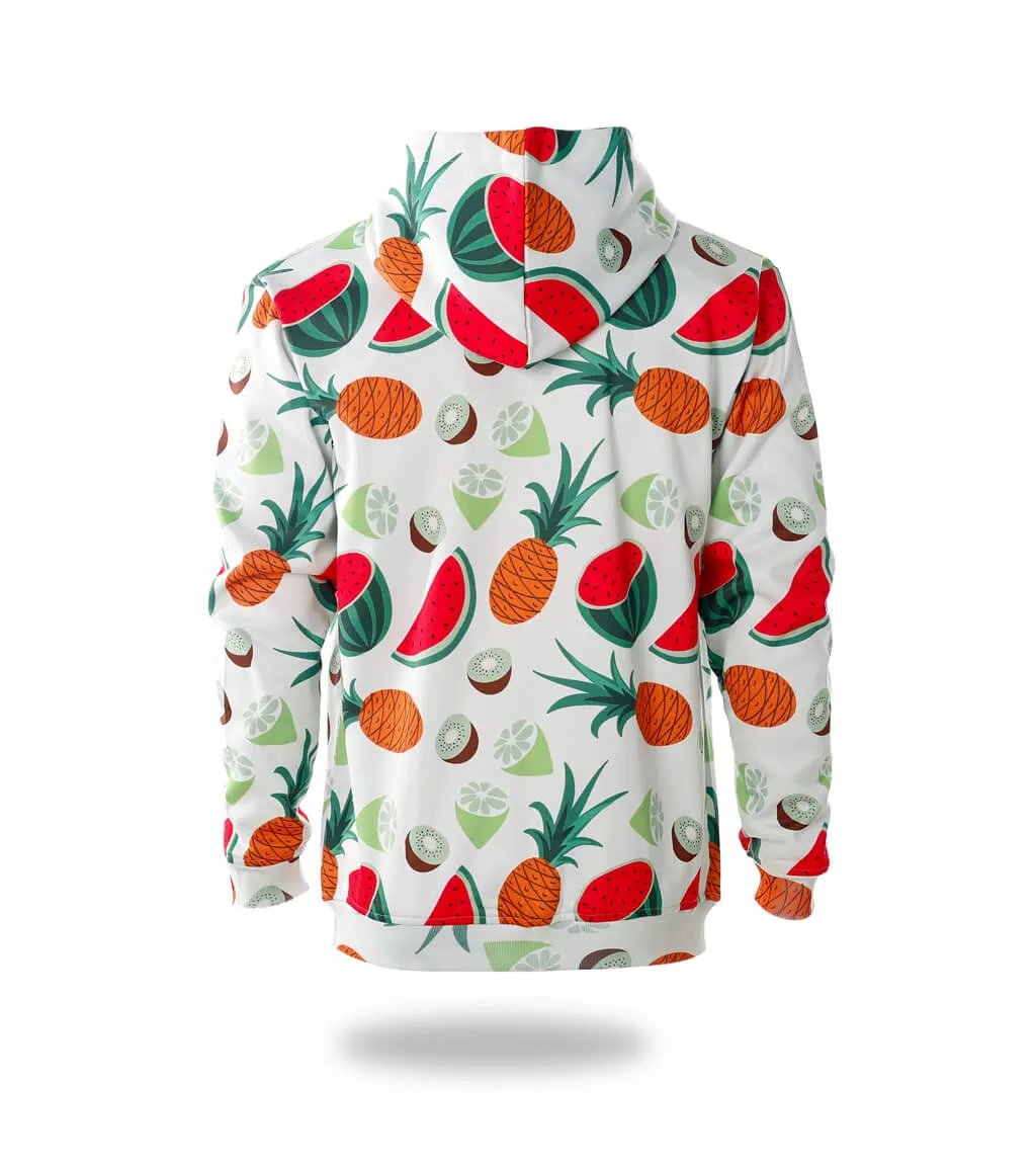 Fruit Pattern Zip Pullover Hoodie by Vimost Sportswear