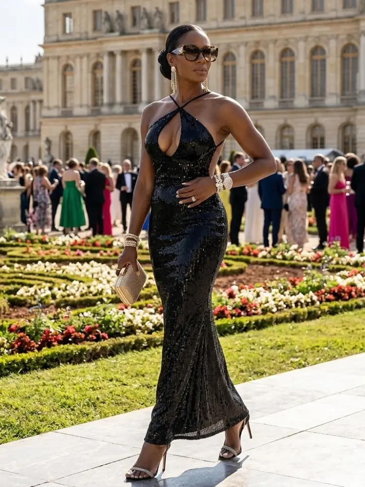 GALA DRESS Black Sequin ORIENTE - BYMANYC ® New York by BYMANYC ® New York